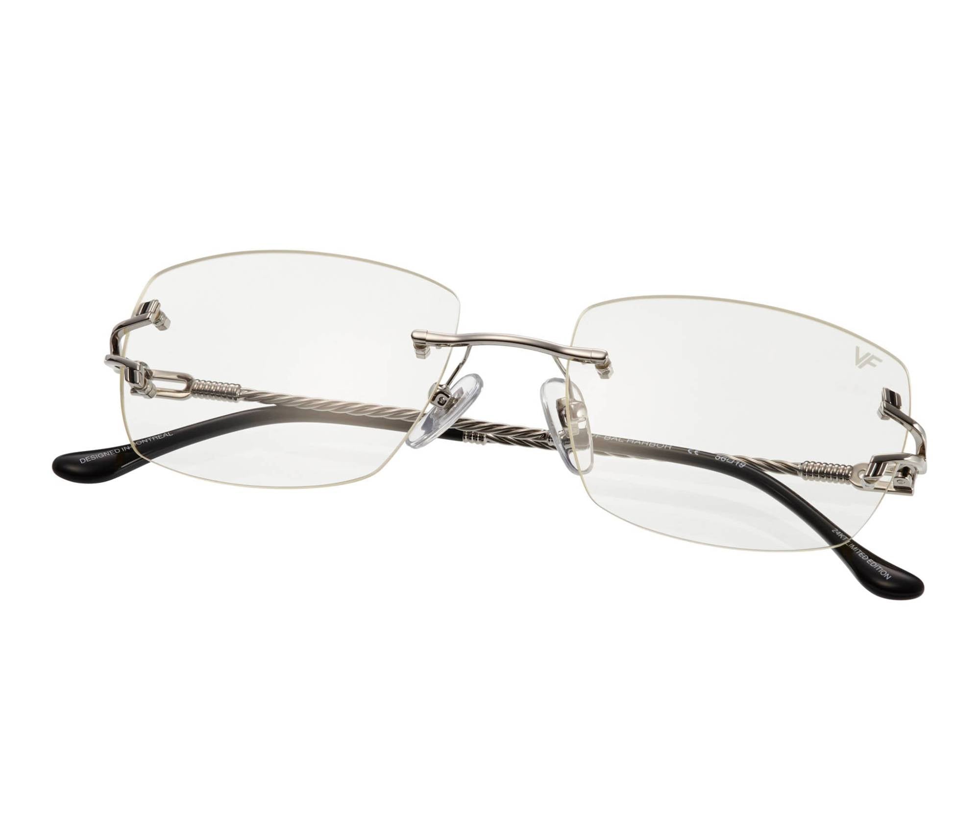 24KT White Gold Bal Harbour Rimless Drill Mount - Premium Eyeglass Frames for Fashion & Everyday Wear