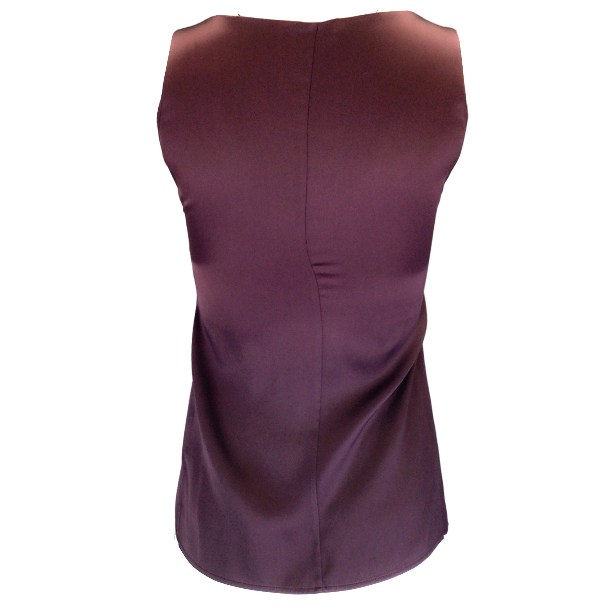 Brunello Cucinelli Women's Burgundy Sleeveless V-Neck Silk Blouse - Elegant Evening Wear & Special Occasion Outfit