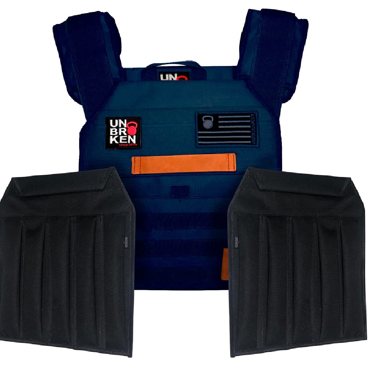 Adjustable Weighted Vest with Sand Plates for CrossFit & Strength Training - Men & Women - WOD Approved for Running & Endurance Workouts - Includes 2 Patches (Blue) | Perfect for Gym, Outdoor Fitness & Military Training