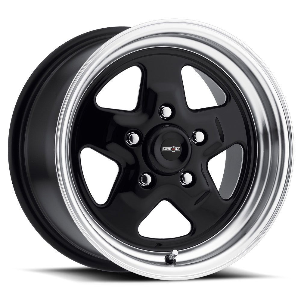 NITRO 15x8 Inch Wheels Rims 114.3 Bolt Pattern ET27 Offset CB110 Gloss Black with Machined Lip - Perfect for Off-Road Trucks, SUVs, and Custom Car Builds