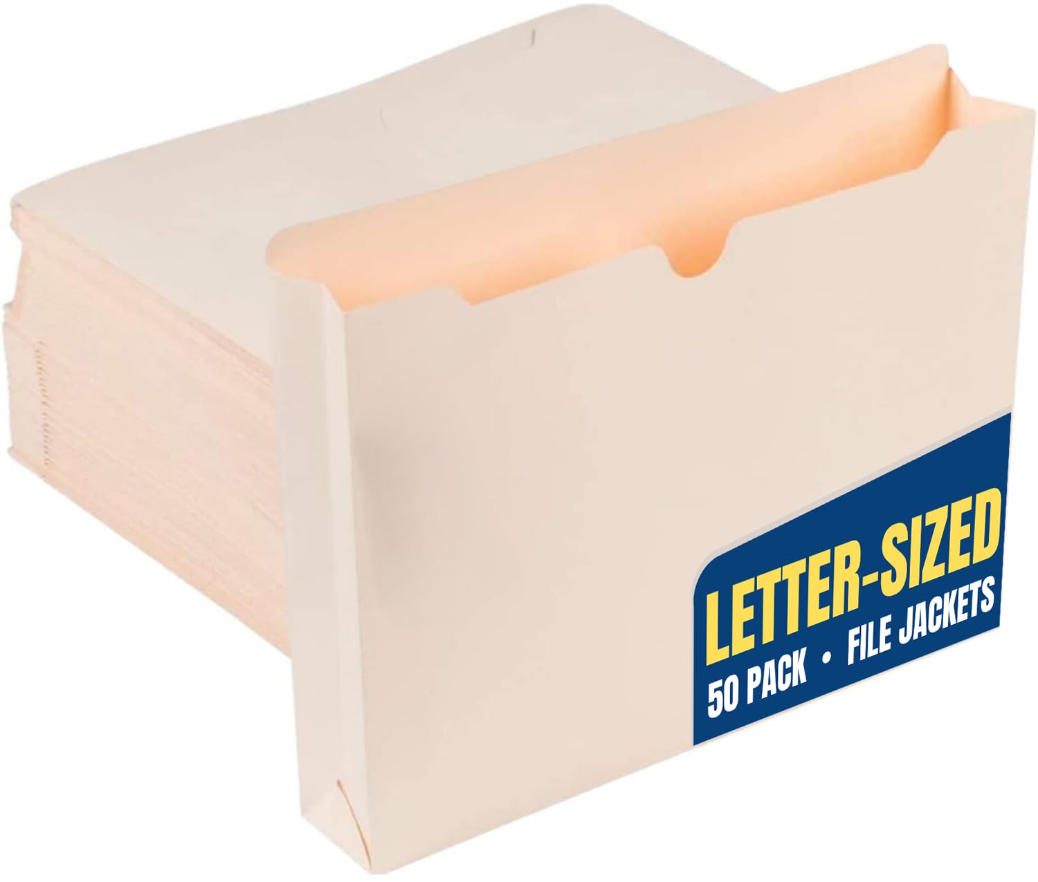 1InTheOffice Letter Size 2 Inch Expanding File Folders - Manila File Jackets with Expandable Pockets (White, 50 Pack) - Perfect for Office Organization, Document Storage & School Projects