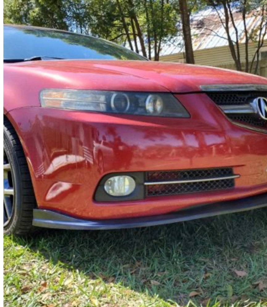 2007-2008 Acura TL Type S CS Style Front Bumper Lip - Unpainted Black PU Material | Perfect for Car Upgrades & Street Racing Enhancement