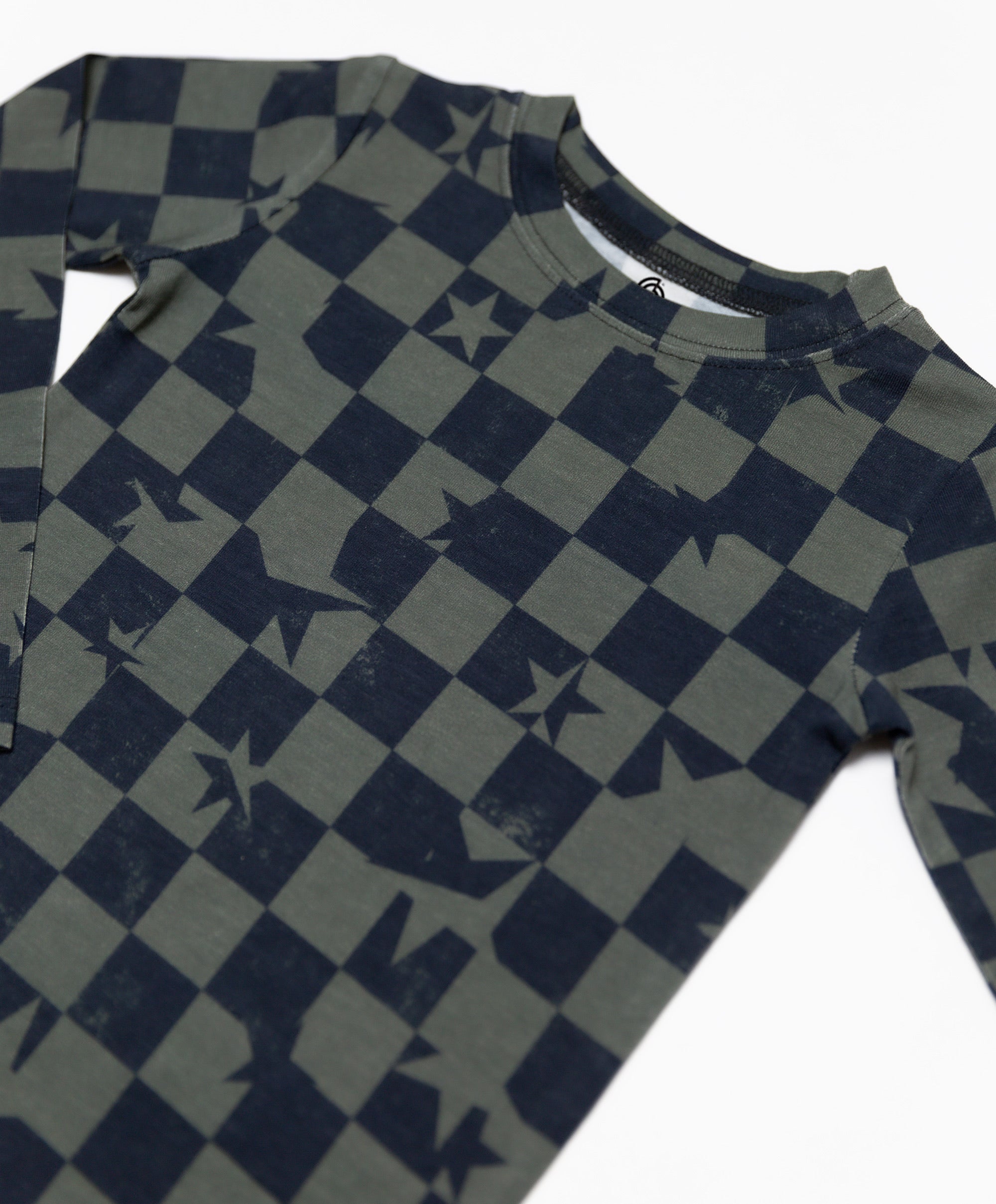 Stylish Olive Checkered Star Two Piece Set for Women - Trendy Matching Outfit for Casual Wear, Summer Vacation, and Instagram Photos