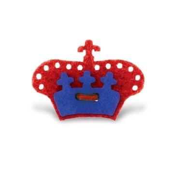 Premium Crown Lapel Pin - Portsalon Red & Mission Blue - Elegant Accessory for Suits, Blazers & Formal Events