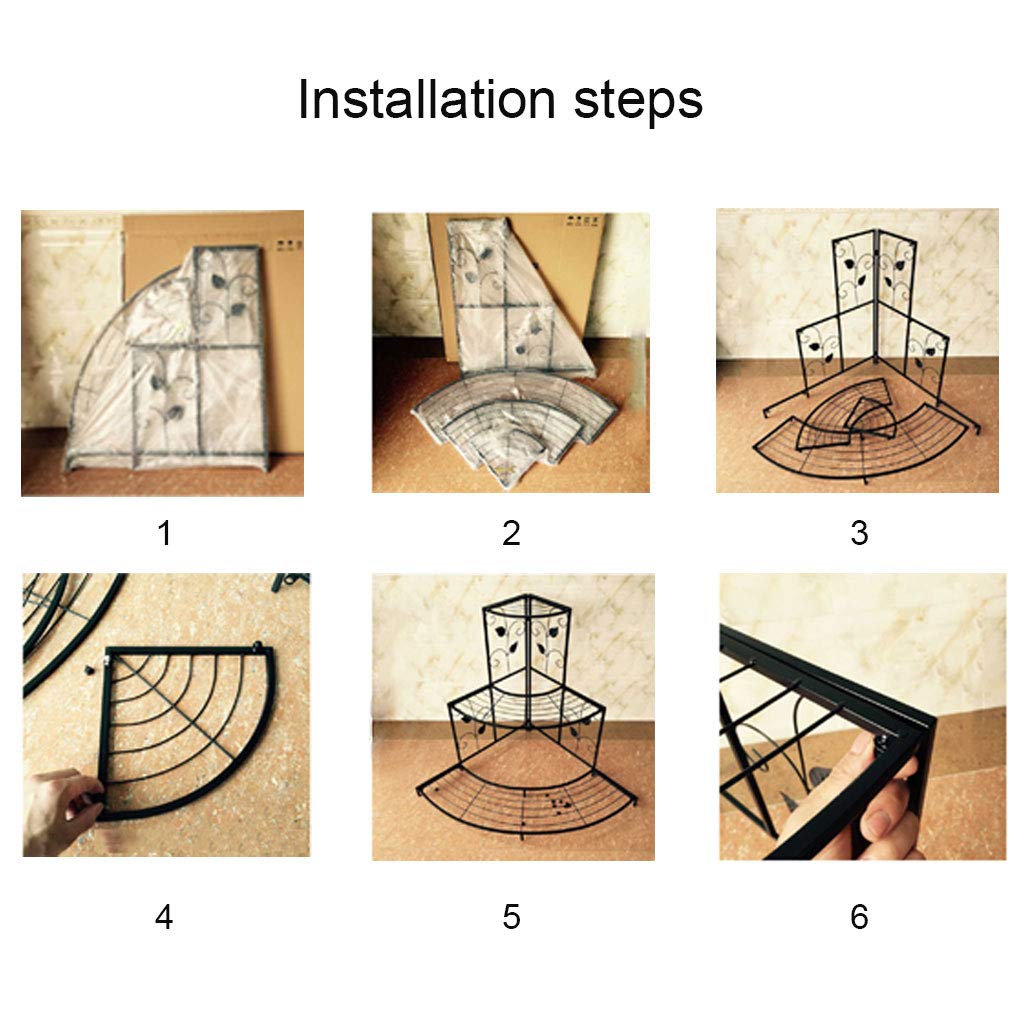 3 Tier Metal Plant Stand for Indoor Outdoor - Corner Flower Pot Rack with Stair-Step Design, Black | Perfect for Balcony, Patio, Garden Decor & Plant Display