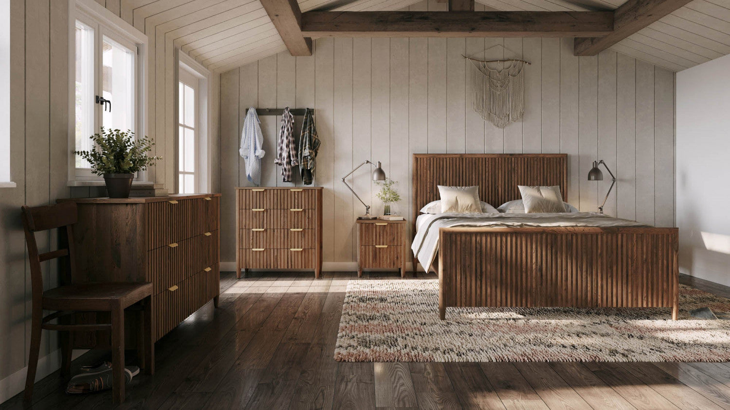 Branswell 2 Drawer Nightstand - Solid Wood Bedside Table with Storage, Brown - Perfect for Bedroom, Guest Room & Small Spaces