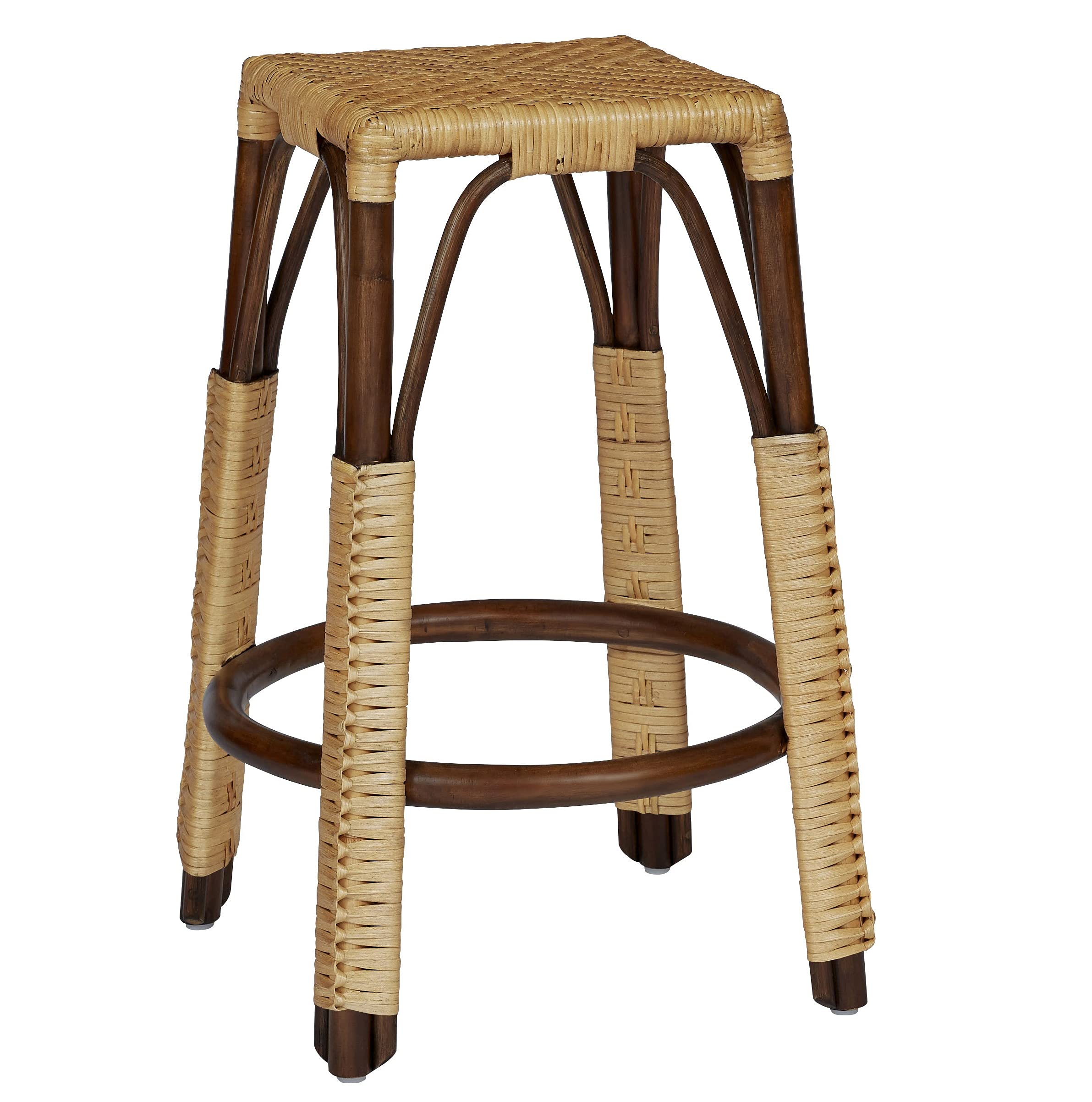 Progressive Scout Counter Stool - Natural/Chocolate Wooden Bar Stool for Kitchen Island, Breakfast Nook & Home Bar - Adjustable Height & Comfortable Seating