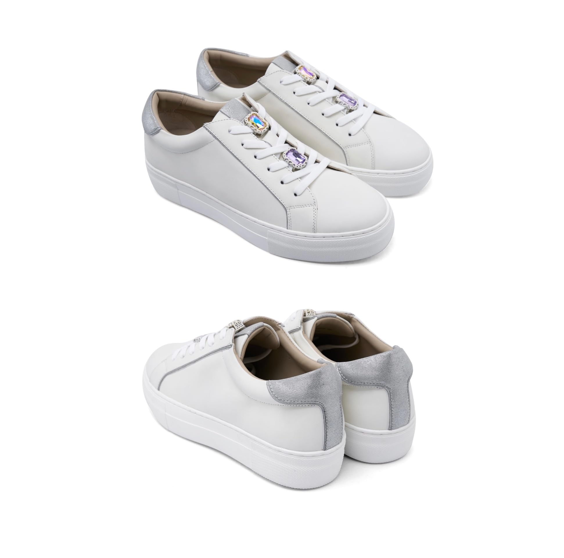 Women's Fashion Leather Platform Sneakers - Comfortable Casual Walking Shoes for Everyday Wear | Perfect for Work, Travel & Street Style Outfits