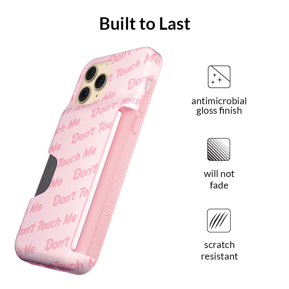 Don't Touch Me iPhone Wallet Case - Slim Protective Cover with Card Holder for iPhone 13/14/15 - Perfect for Travel, Shopping & Everyday Use