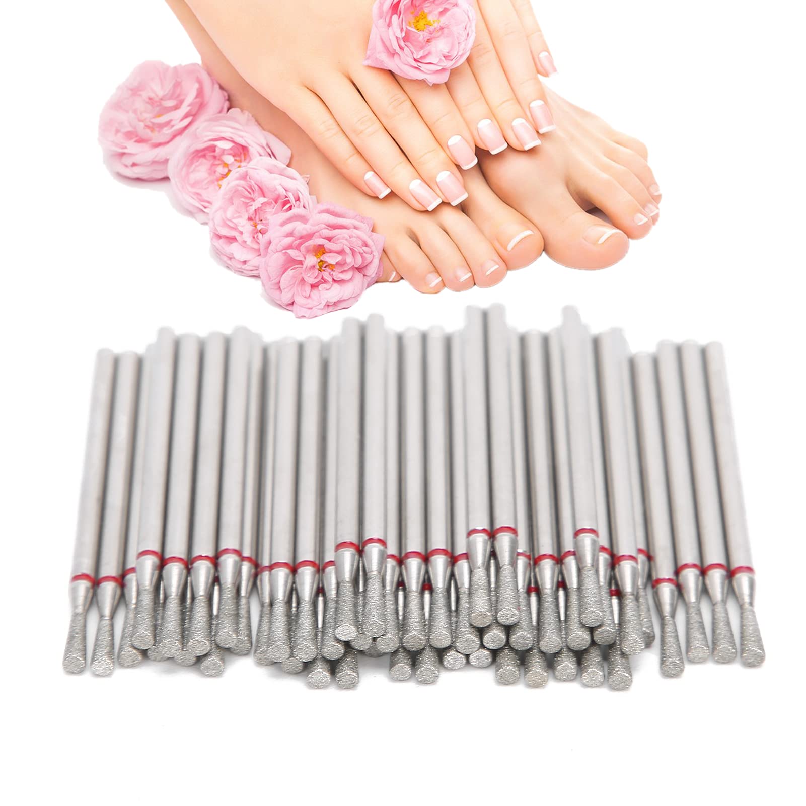50pcs Inverted Cone Nail Drill Bits Set - Professional Nail Polishing & Grinding Heads for Manicure, Dead Skin Removal & Cuticle Care | Perfect for Nail Art, Salon & Home Use