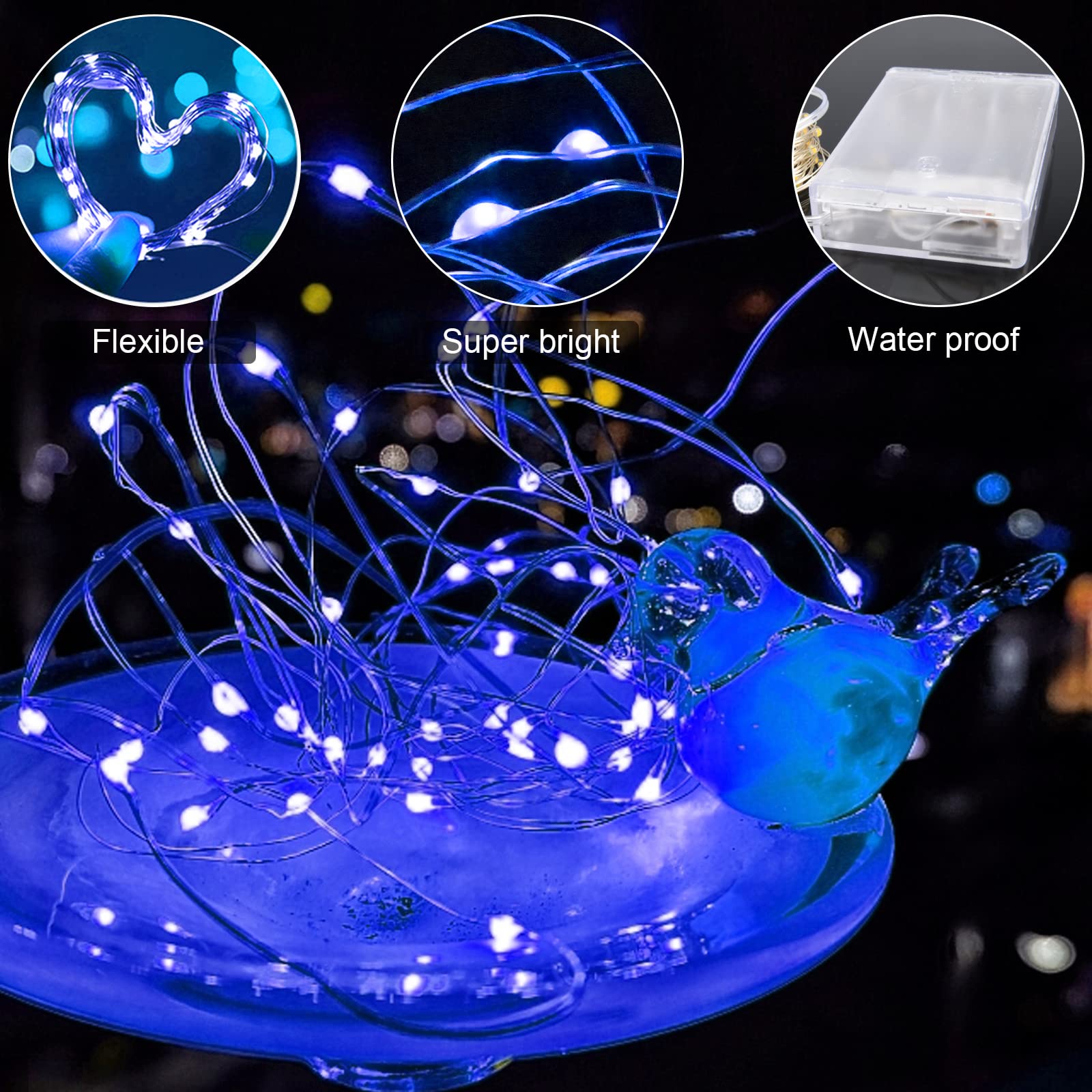 Cshare LED Fairy Lights - 2 Pack 3M Battery Operated String Lights with Timer, 30 LED Copper Wire Waterproof Lights for Indoor Outdoor Decor - Perfect for Bedroom, Garden, Christmas, Wedding & Party Decorations