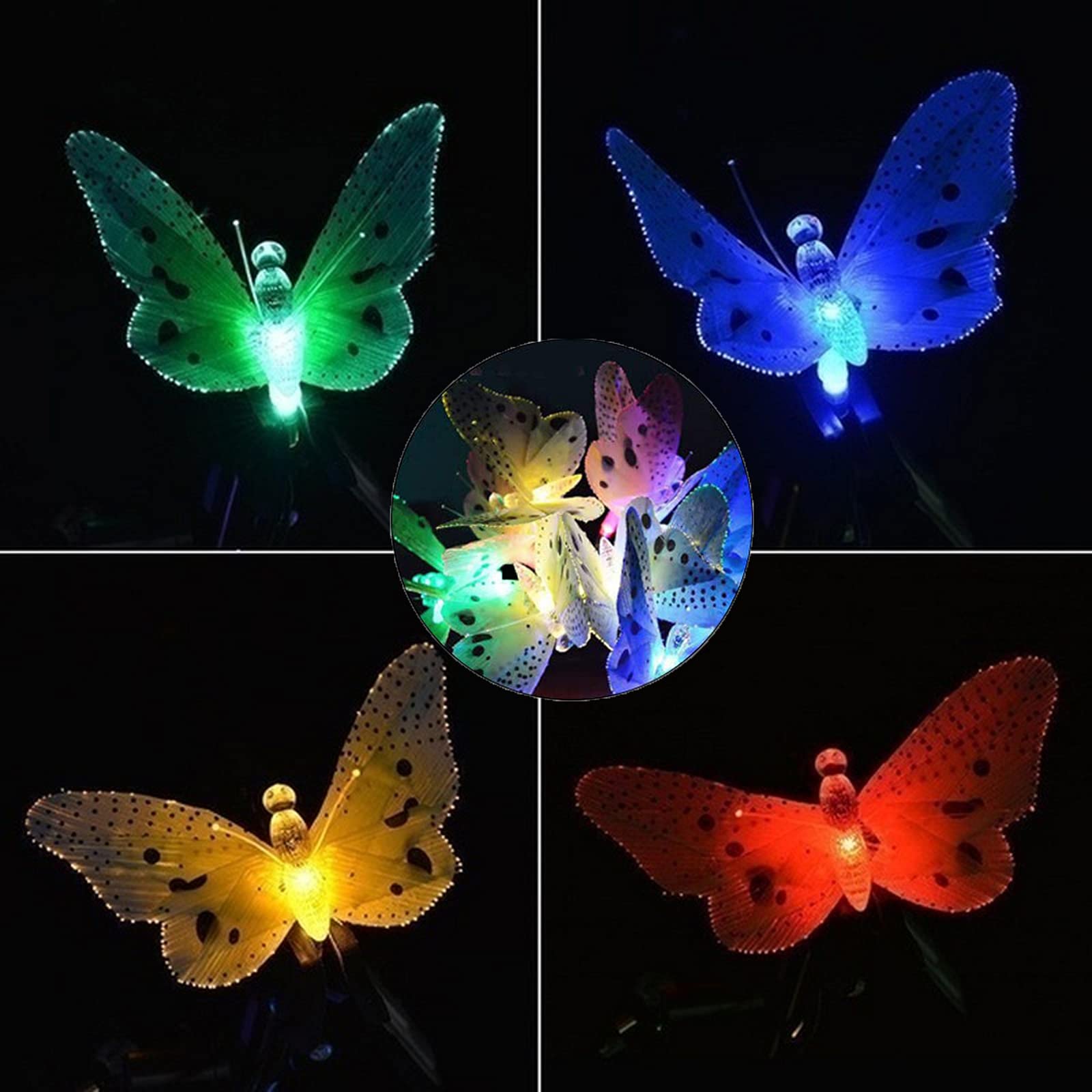12 LED Solar Butterfly String Lights - Waterproof Outdoor Solar Lights with 8 Lighting Modes | Perfect for Garden, Patio, Christmas, Wedding & Party Decorations
