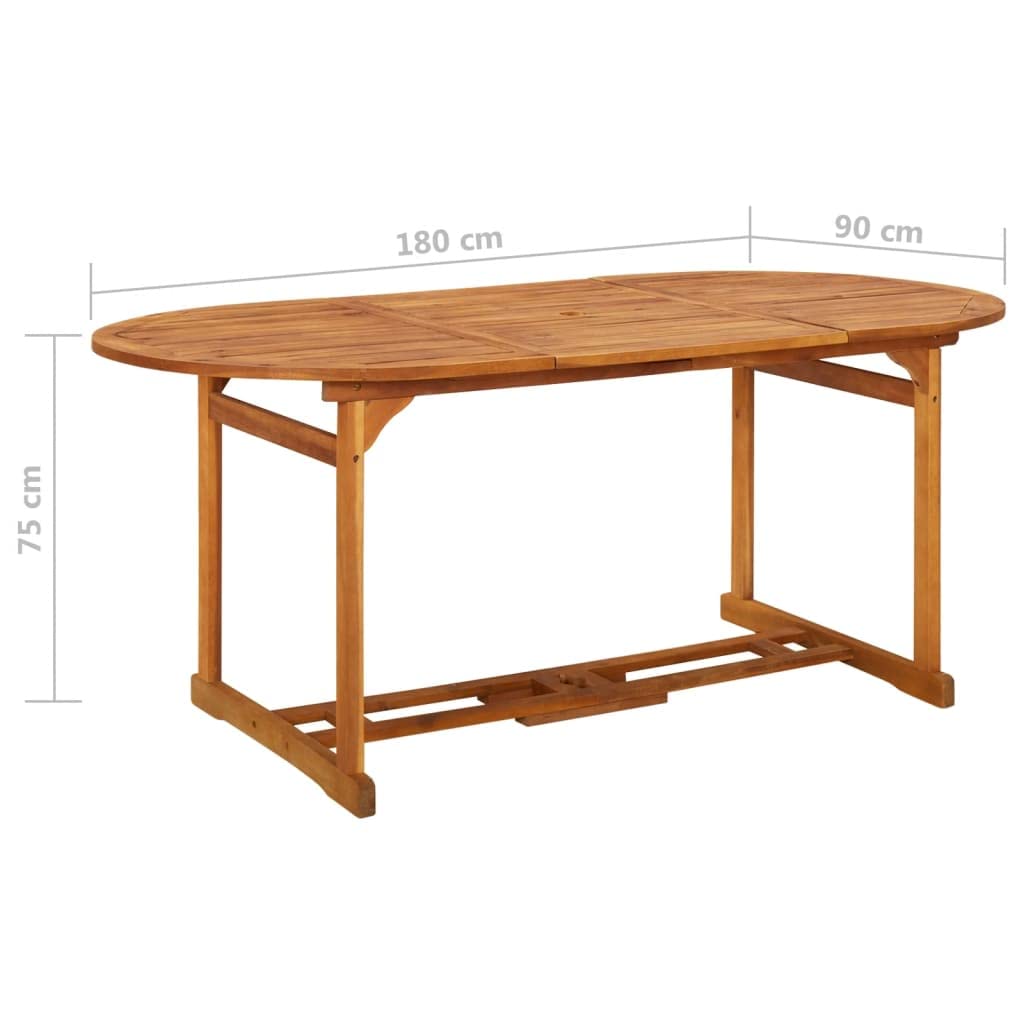 Solid Acacia Wood Outdoor Patio Table 70.9