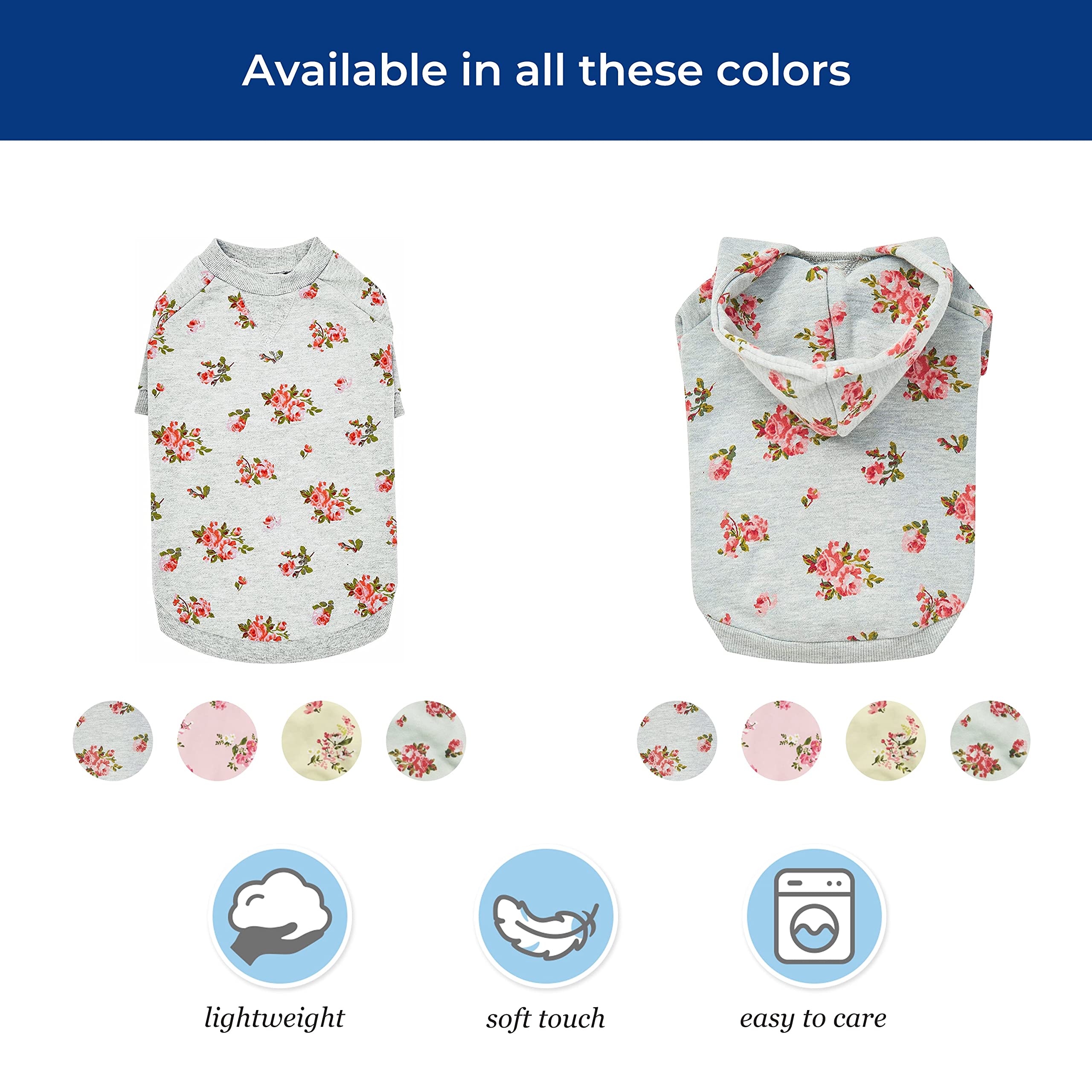 Blueberry Pet 2023 New Spring Rose Scented Dog Sweater - Baby Pink Crew Neck Pullover, 12