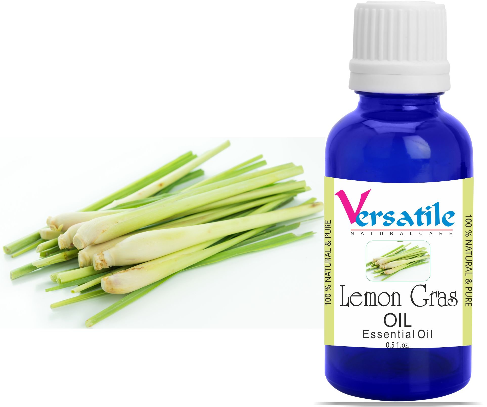 100% Pure Natural Lemon Grass Essential Oil for Aromatherapy, Diffuser & Massage - 3ML to 1000ML - Relaxing & Stress Relief - Perfect for Home Spa, Yoga & Meditation