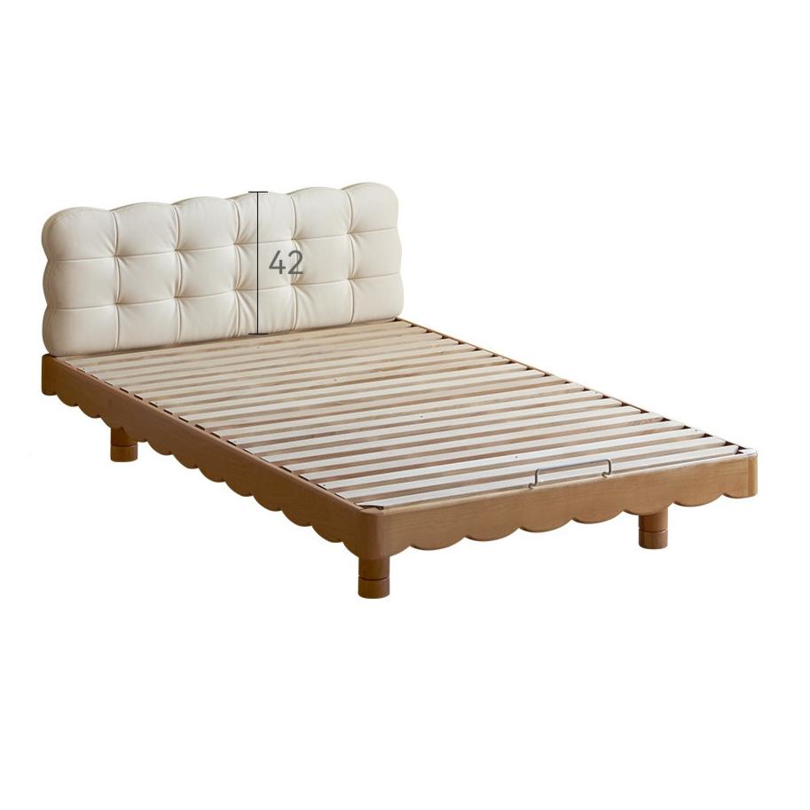 Solid Beech Wood Kids Platform Bed - No Headboard, Eco-Friendly & Sturdy for Toddler & Children's Bedroom - Perfect for Small Spaces & Montessori Style Rooms