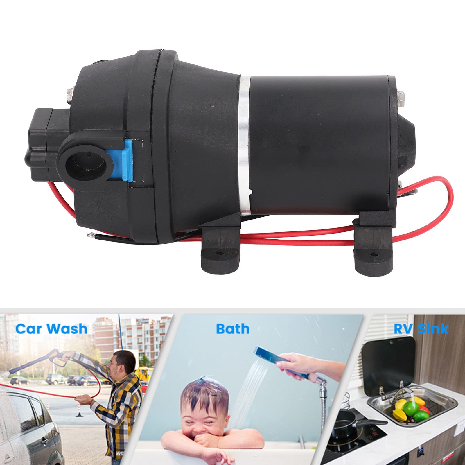 24V High-Power Self-Priming Micro Diaphragm Water Pump - 2.7GPM 17PSI 10m Head for RV, Lawn Sprinkler & High-Volume Water Boosting - Perfect for RV Water Systems, Garden Irrigation & Outdoor Cleaning