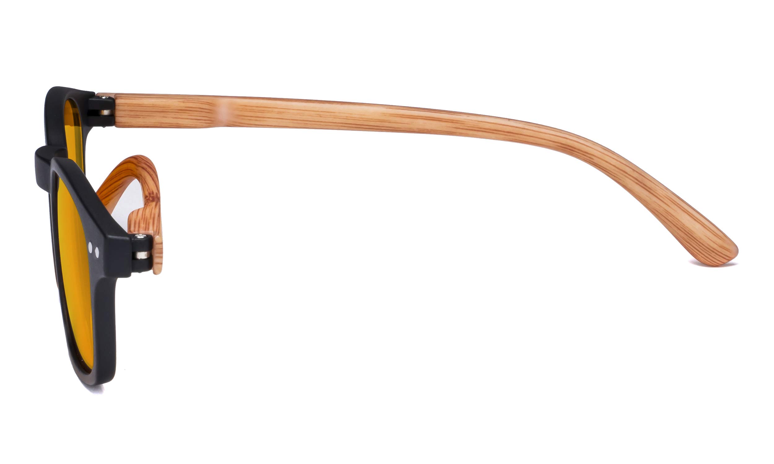 CessBlu Blue Light Blocking Glasses - Orange Tinted Computer Glasses for Eye Strain Relief - Bamboo Frame Reading Glasses for Men & Women - Perfect for Office Work, Gaming & Screen Time