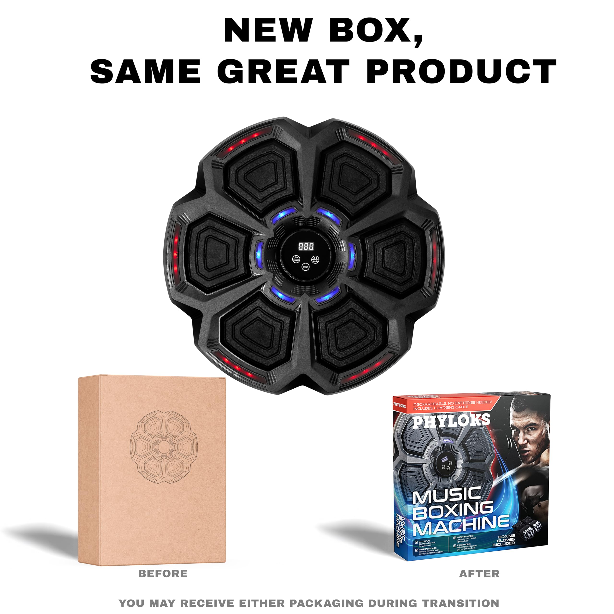 Music Boxing Machine for Adults & Kids - Wall Mounted Punching Bag with Gloves | Boxing Equipment for Home Gym, Fitness Training & Stress Relief