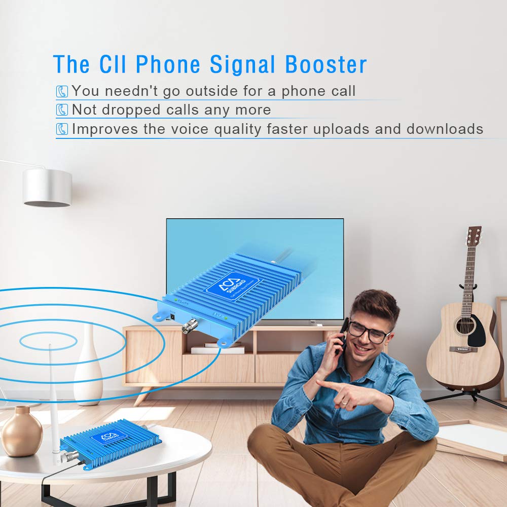 850MHz Band 5 2G GSM 3G CDMA 4G LTE Cell Phone Signal Booster - FDD Mobile Signal Amplifier for ATT & All Carriers - Home Office Warehouse Basement Garage Use - Improves Call Quality & Data Speed in Weak Signal Areas