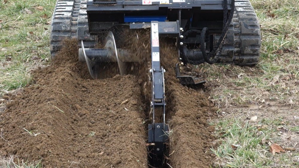 Blue Diamond® Skid Steer Trencher Attachment - Heavy Duty Excavator Digging Tool for Construction & Landscaping | Perfect for Trenching, Utility Installation & Farm Work