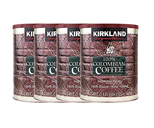 Premium Colombian Supremo Coffee Beans - 100% Arabica Dark Roast, Fine Grind, 3LB (Pack of 4) - Rich & Bold Flavor for Espresso, French Press & Cold Brew - Perfect for Home, Office & Gifts