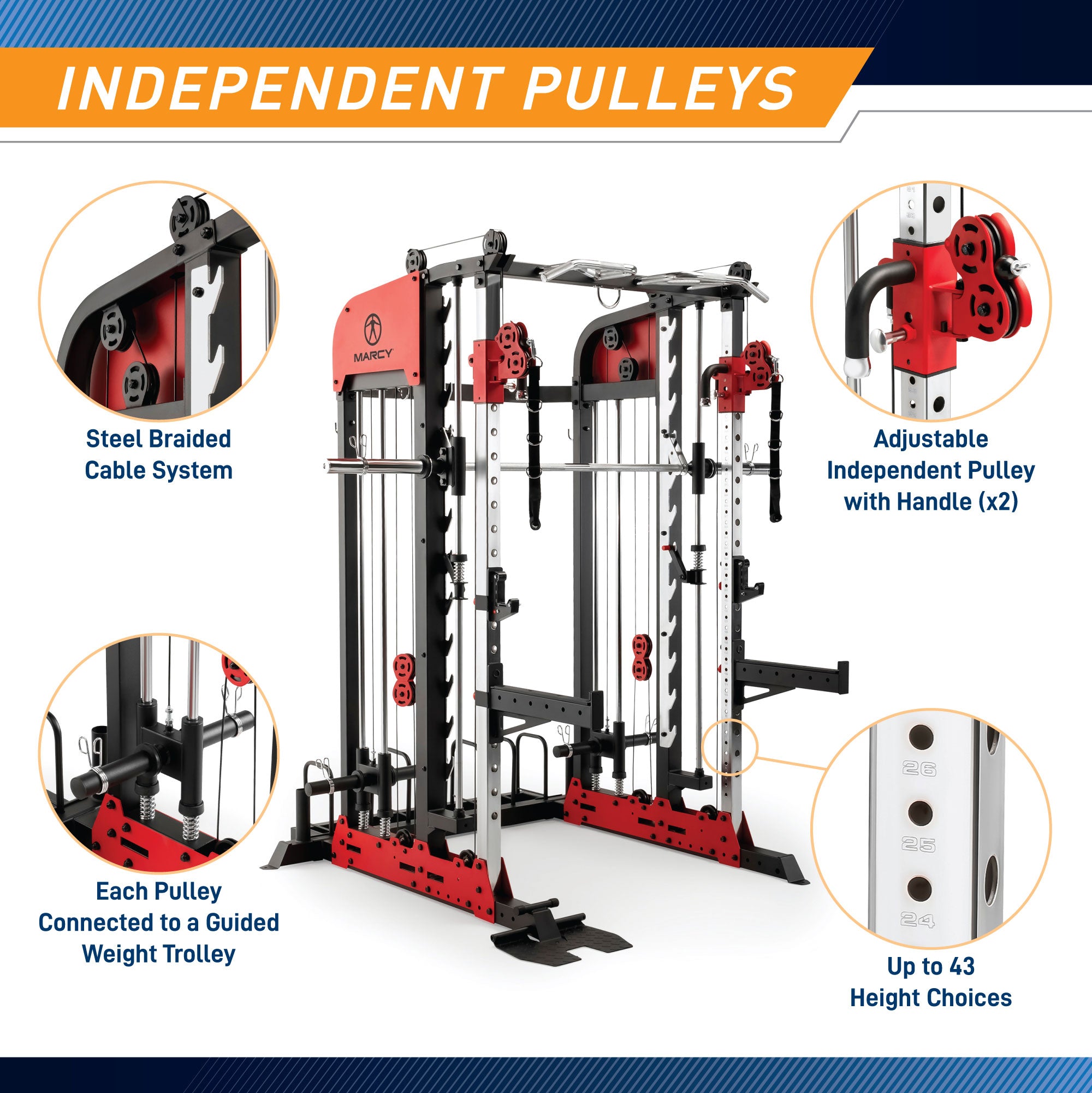 Marcy SM 7553 Deluxe Smith & Squat System - Home Gym Equipment for Strength Training & Weight Lifting - Perfect for Home Workouts & Fitness Enthusiasts