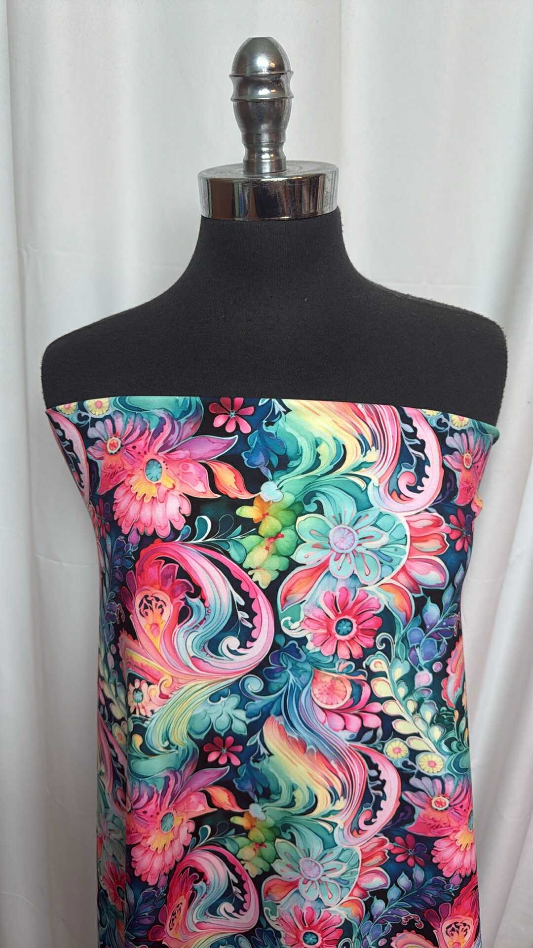 Night Paisley Peached Performance Fabric - 4 Yard Cut for Elegant Dresses, Blouses & Home Decor