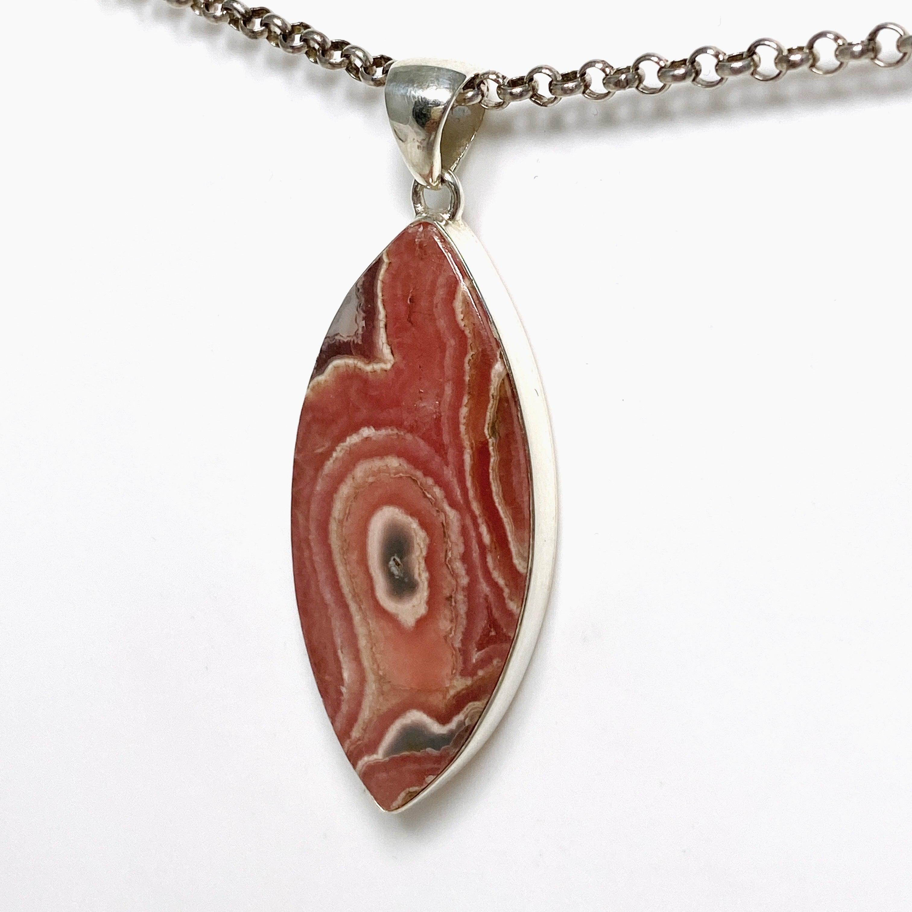 Rhodochrosite Marquise Cut Pendant Necklace KPGJ4330 - Elegant Jewelry for Women, Gift for Her, Perfect for Valentine's Day & Anniversary