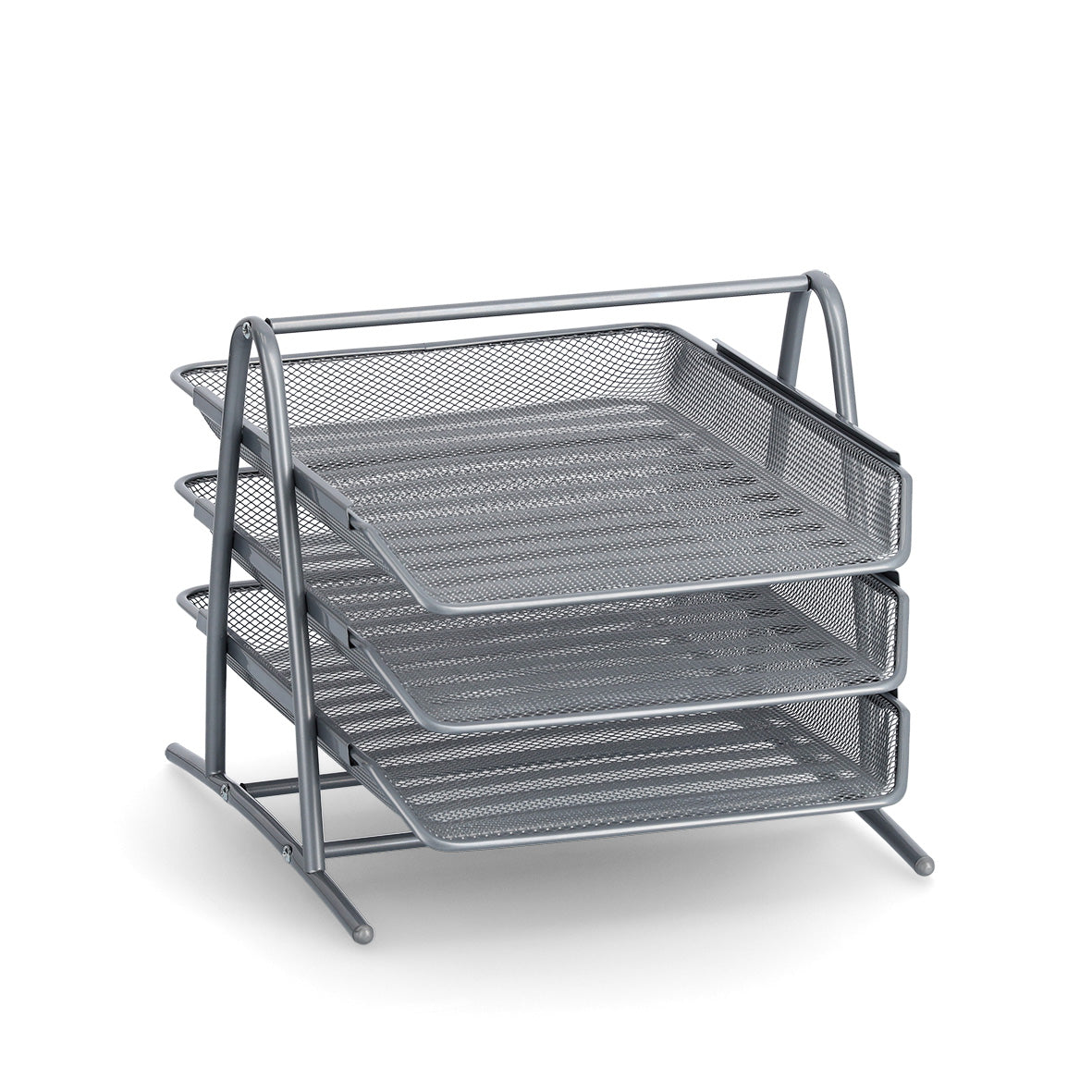 3-Tier File Organizer with Pull-Out Trays - Stackable Desktop Document Holder for Office, Home & School - Multiple Color Options (Black, White, Gray, Blue) - Perfect for Paperwork, Bills, Mail & Office Supplies Organization