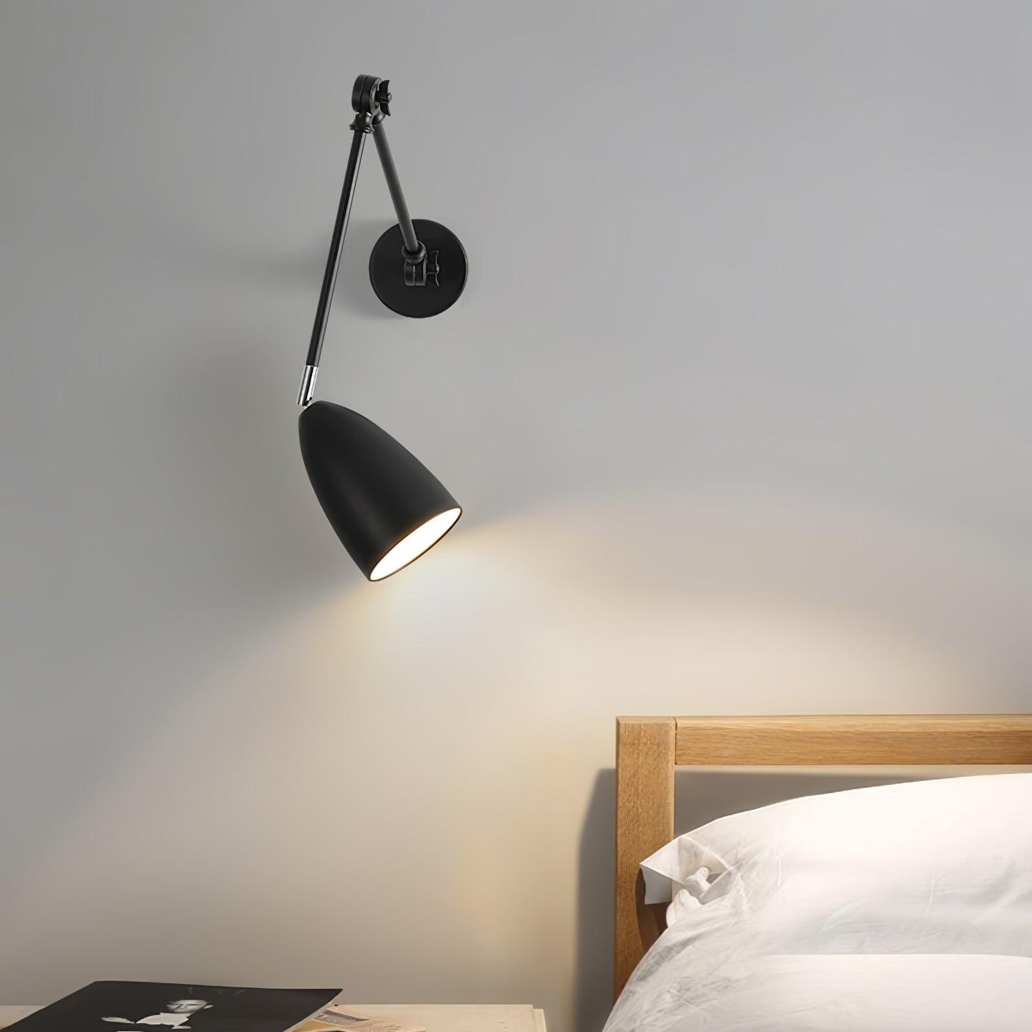 Adjustable Swing Arm Wall Lamp - Modern LED Reading Light for Bedroom, Office & Study - Dimmable & Flexible Design for Perfect Task Lighting