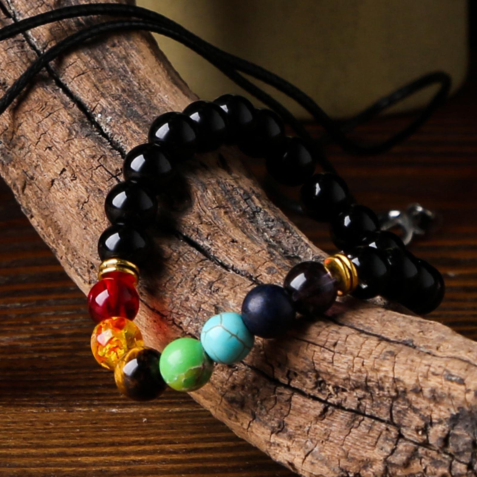 23 PCS Chakra Healing Crystals Set - 7 Raw & Tumbled Stones, Lava Bracelet, 3 Crystal Necklaces, Amethyst Clusters - Meditation, Yoga & Energy Balancing Kit for Spiritual Healing & Home Decor
