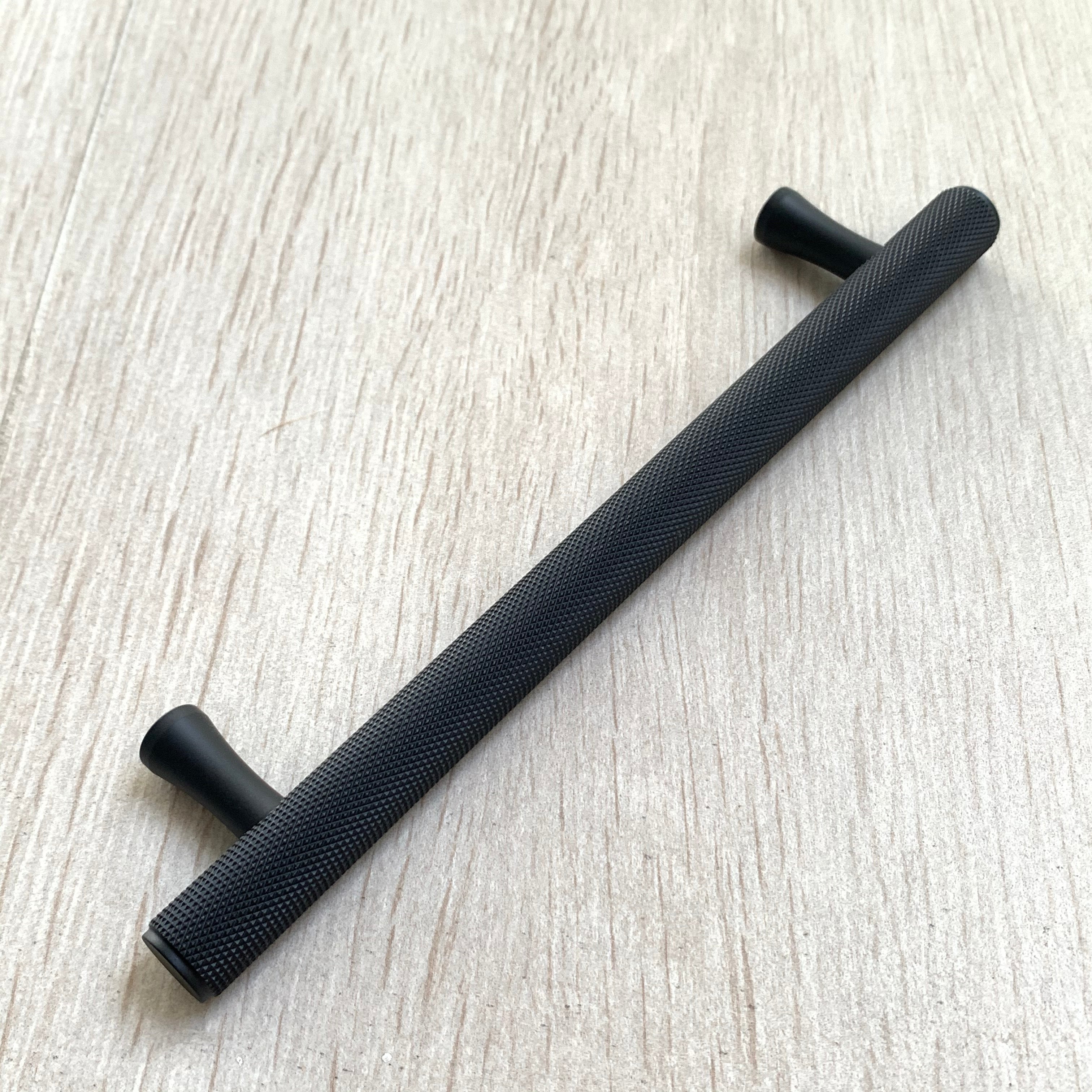 Knurled Matte Black Solid Texture Drawer Pulls and Knobs - Premium Cabinet Hardware for Kitchen, Bathroom & Furniture (Set of 10) - Easy Installation & Modern Home Decor Upgrade