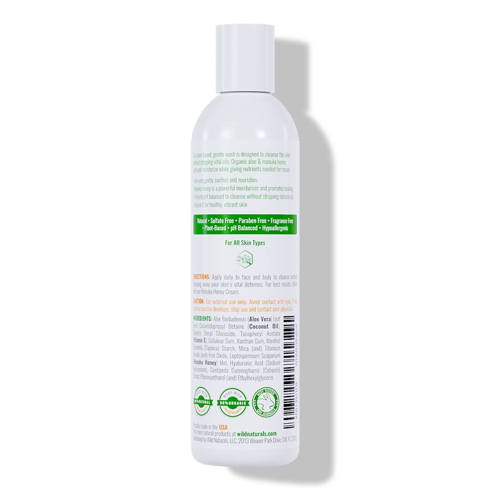 Organic Manuka Honey Body Wash for Eczema & Psoriasis - Vegan, Sulfate-Free - Skin Relief & Care