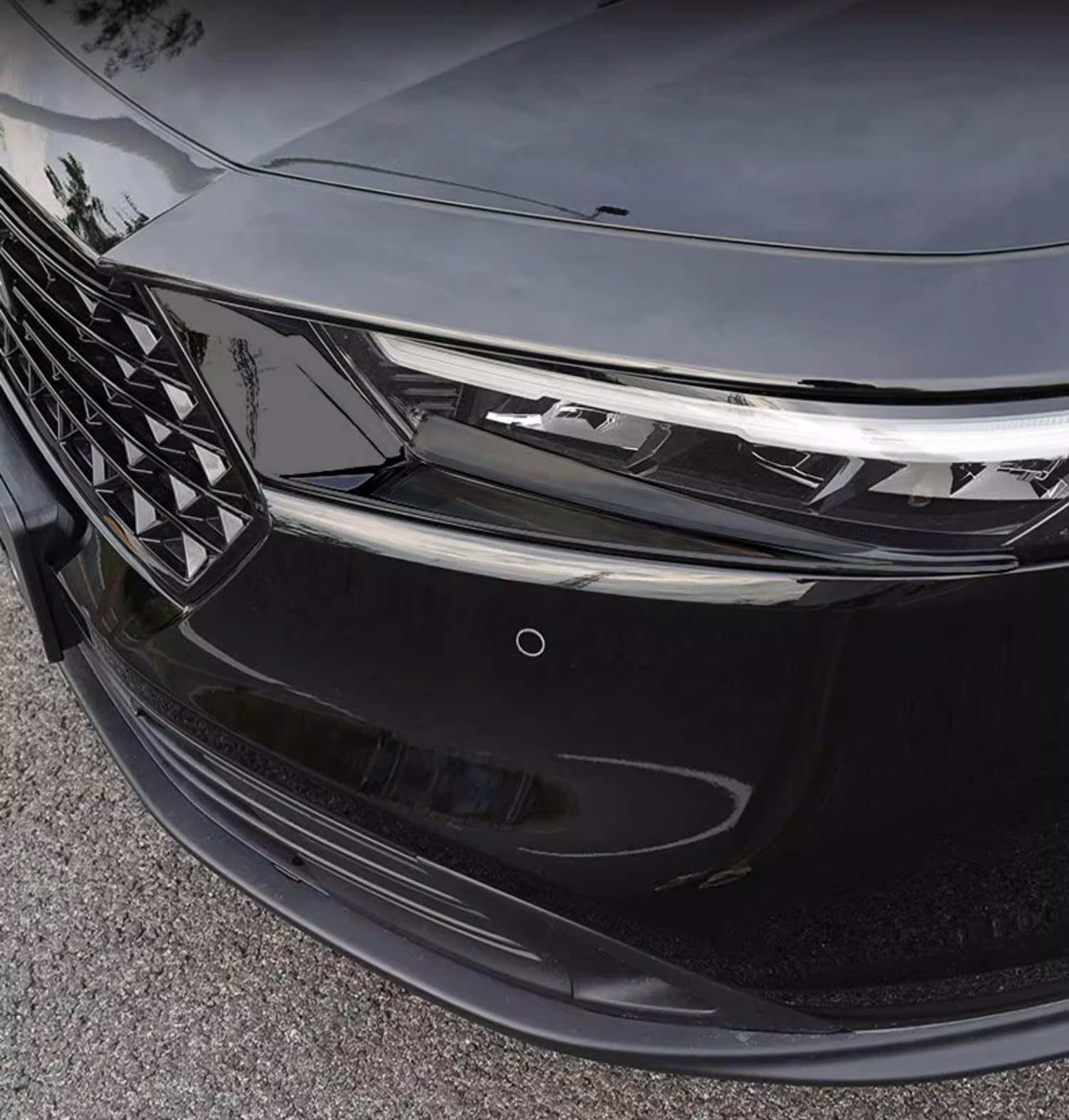 2023-2024 Honda Accord Front Headlight Eyelid Cover Trim - ABS Black Headlight Eyebrow Panel Sticker (2PCS) | Exterior Car Accessories for Enhanced Style & Night Driving Safety