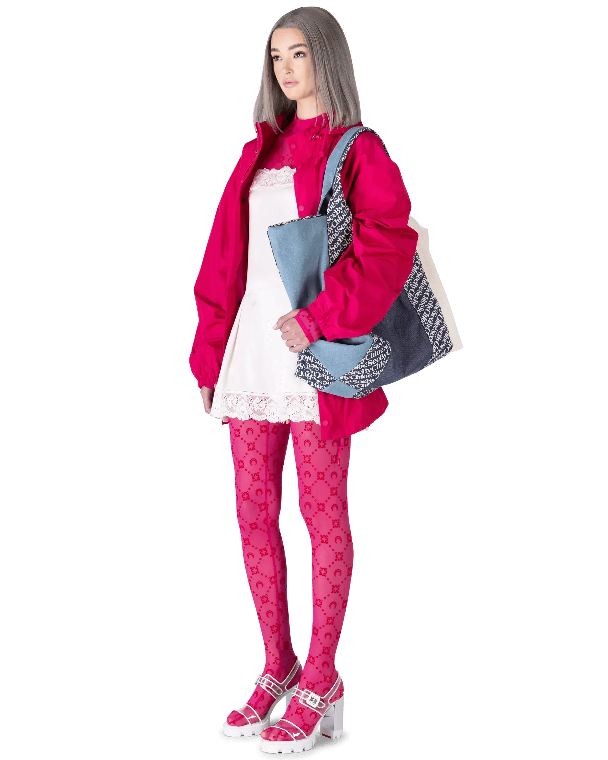 Moonogram Flocked Mesh Top for Women - Soft & Breathable Party Wear, Club Outfits & Casual Fashion | Trendy & Comfortable