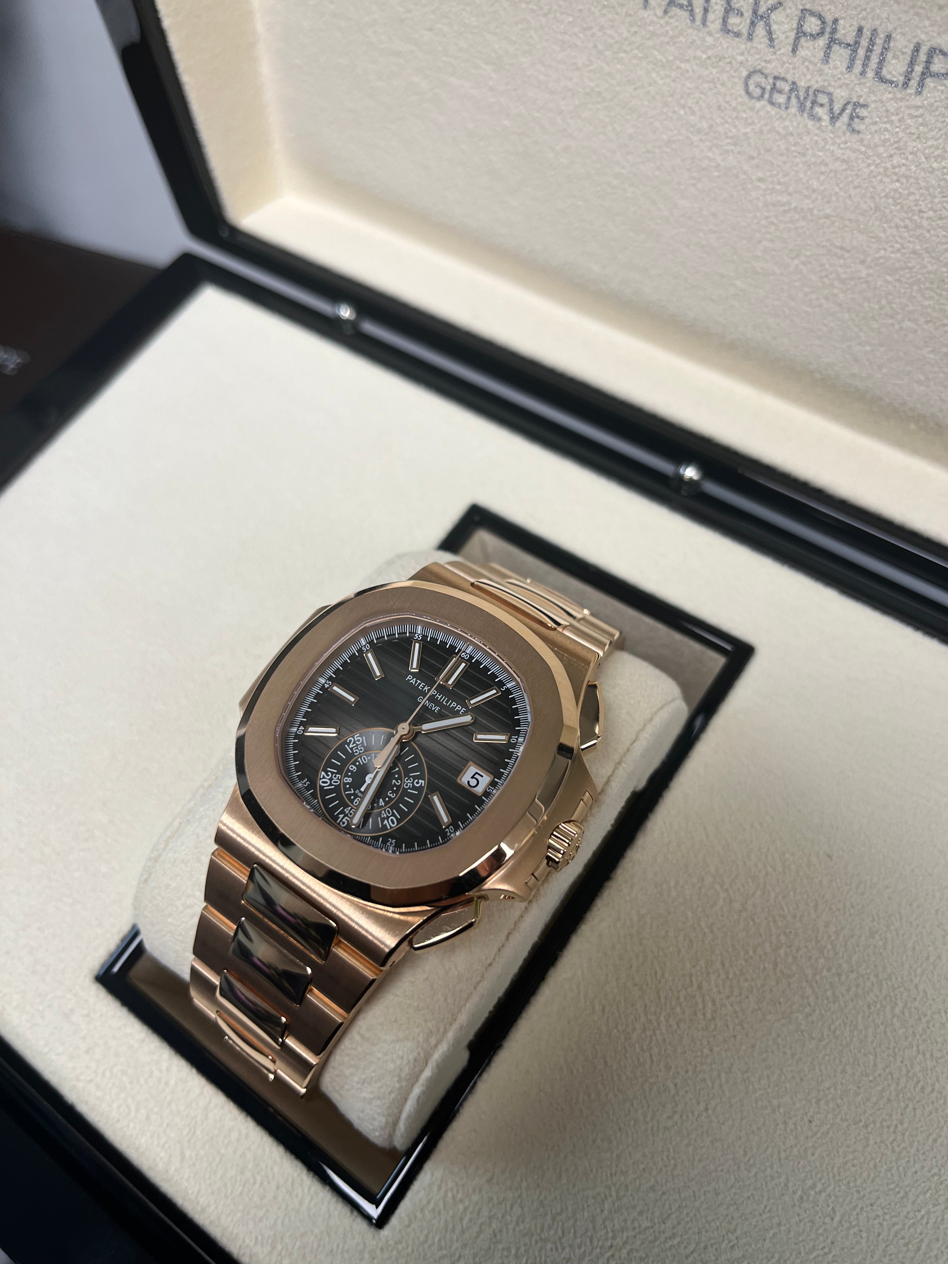 Patek Philippe Nautilus Rose Gold Watch with Black Gradient Dial - Ref#5980/1R 001 - Luxury Swiss Timepiece for Men, Business Meetings & Special Occasions