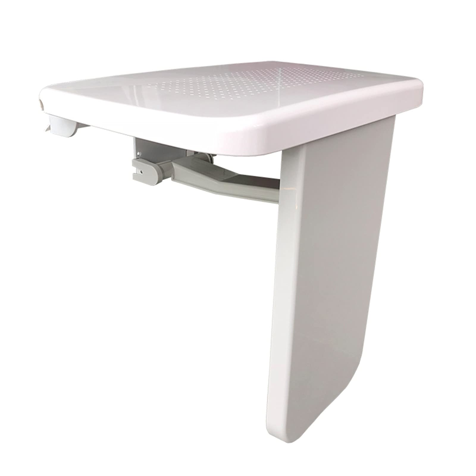 ZJXADS White Folding Shower Chair - Ultra Thin Wall Mounted Shower Bench, Multifunctional Stool for Bathroom, Porch, and Toilet - Perfect for Elderly, Disabled, and Shoe Changing Use