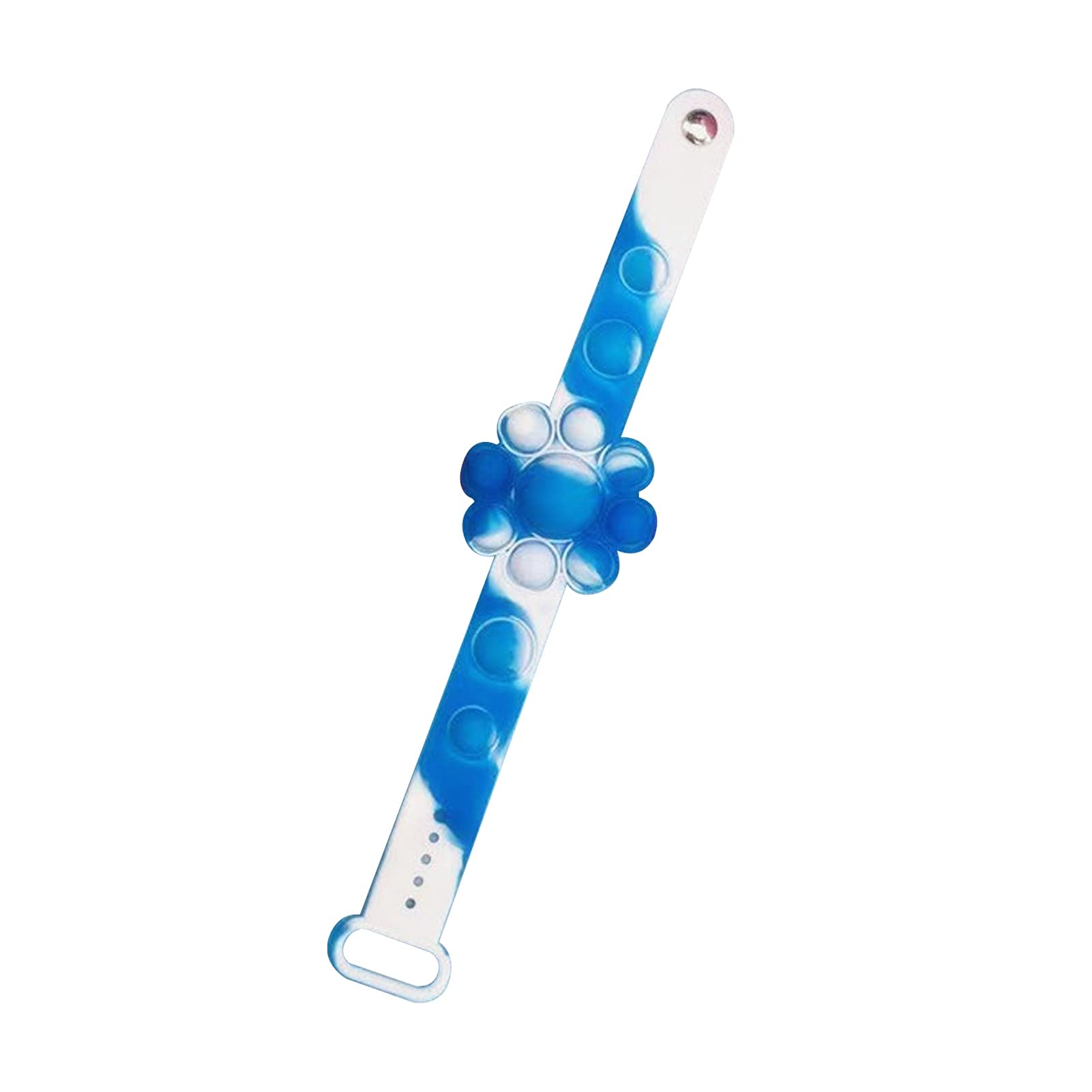 Silicone Push Pop Bubble Fidget Bracelet - Sensory Stress Relief Toy for Anxiety, Autism & ADHD - Fun Hand Finger Press Toy for Kids & Adults (Blue) - Perfect for Classroom, Office & Travel Use