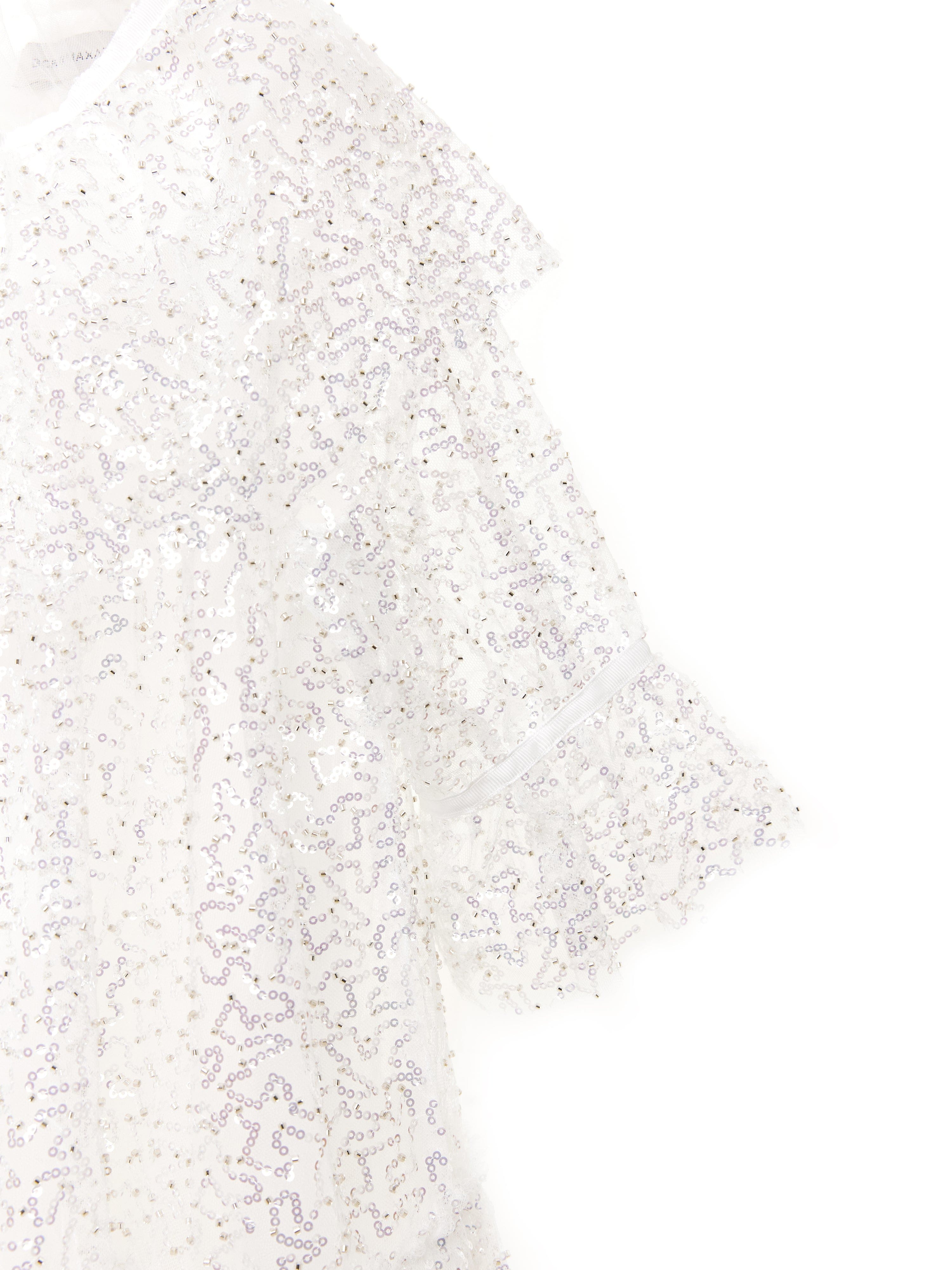 BCBG Girls White Sequin Tulle Dress for Birthday Party, Pageant, and Special Occasions