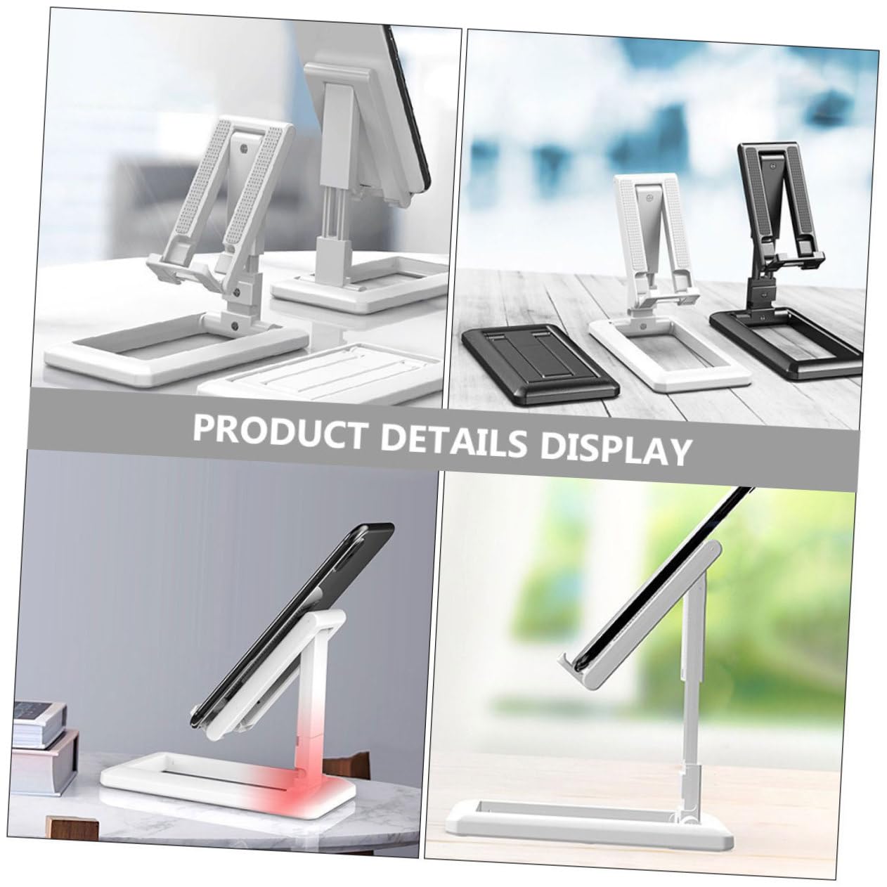 Universal Adjustable Phone Stand - Portable Desk Cell Phone Holder for iPhone, Samsung & Smartphones - Perfect for Home, Office & Video Calls