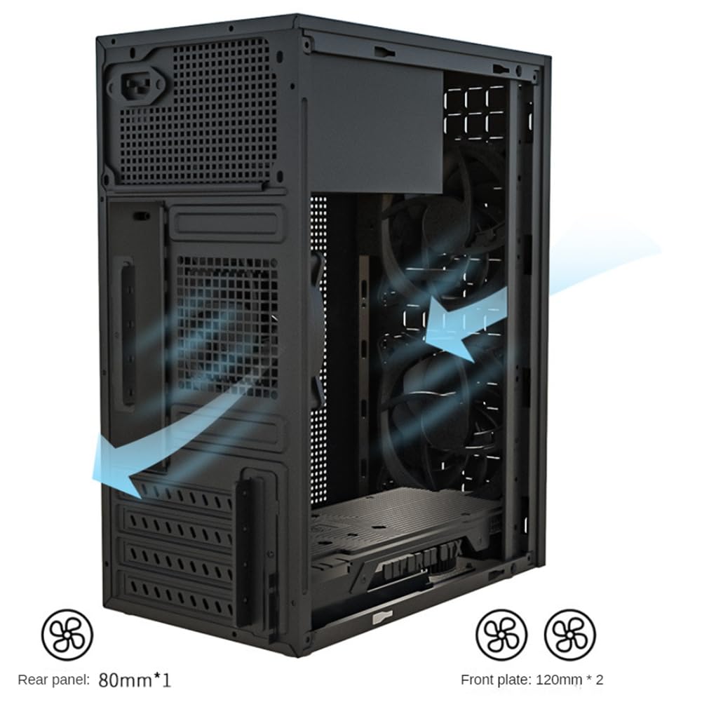 VENECA Compact Mini ITX/M-ATX PC Case with USB 2.0 Ports - Supports SSD & 3.5