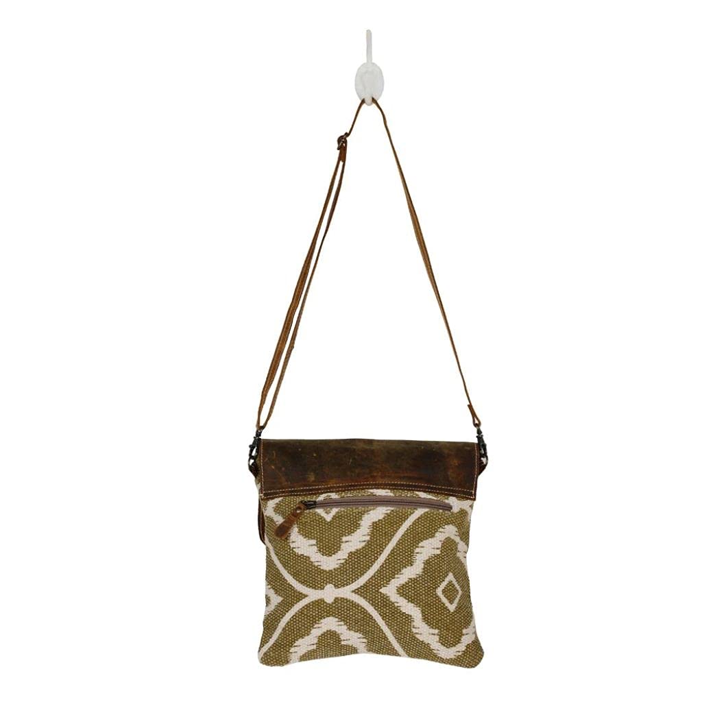 Myra Upcycled Canvas Crossbody Bag - Eco-Friendly for Daily Use