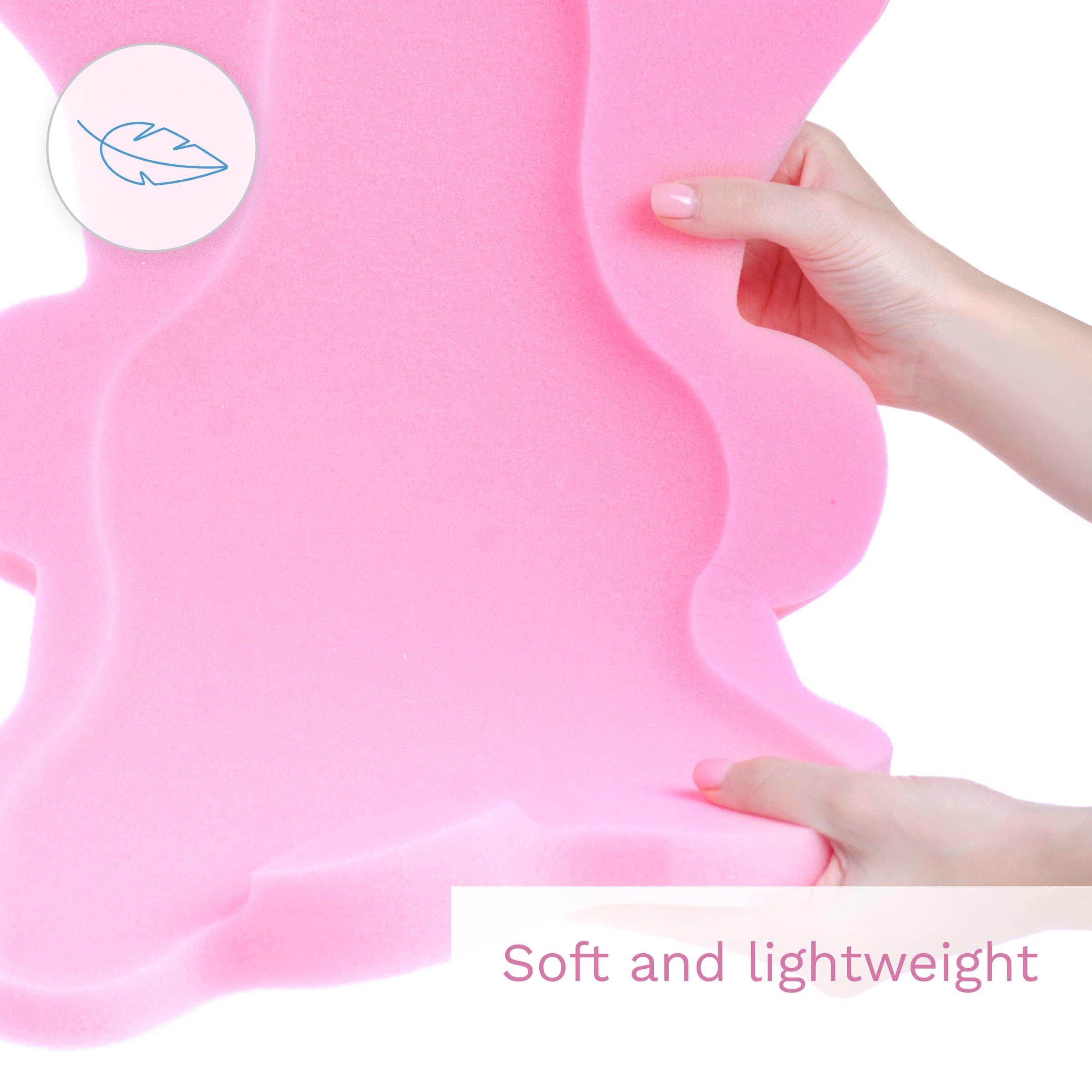 Baby Bathtub Sponge Mat - Support for Infants up to 6kg & 60cm (Blue) - Safe Bathing Aid