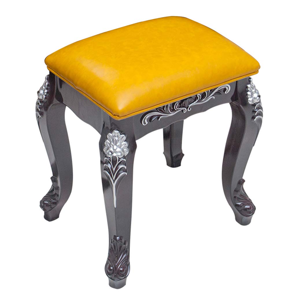 ZHIQ Vanity Stool with Cushion - Padded Dressing Chair, Makeup Bench & Piano Seat for Bedroom, Boudoir & Beauty Salon | Soft Cushioned Stool for Makeup, Dressing Table & Musical Instruments