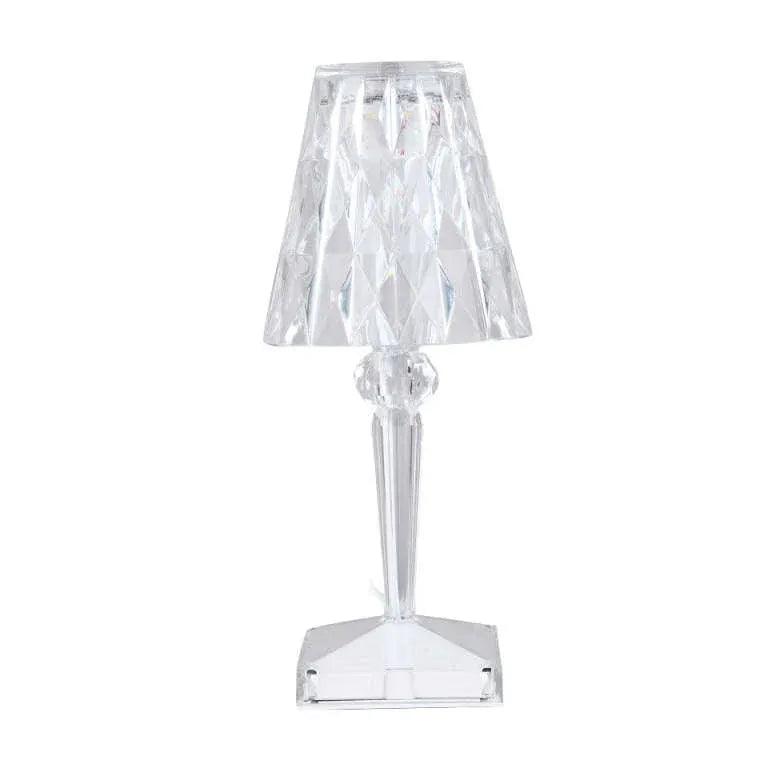 Crystal Clear Ambient Table Lamp - Modern LED Night Light for Bedroom, Living Room, and Office Decor