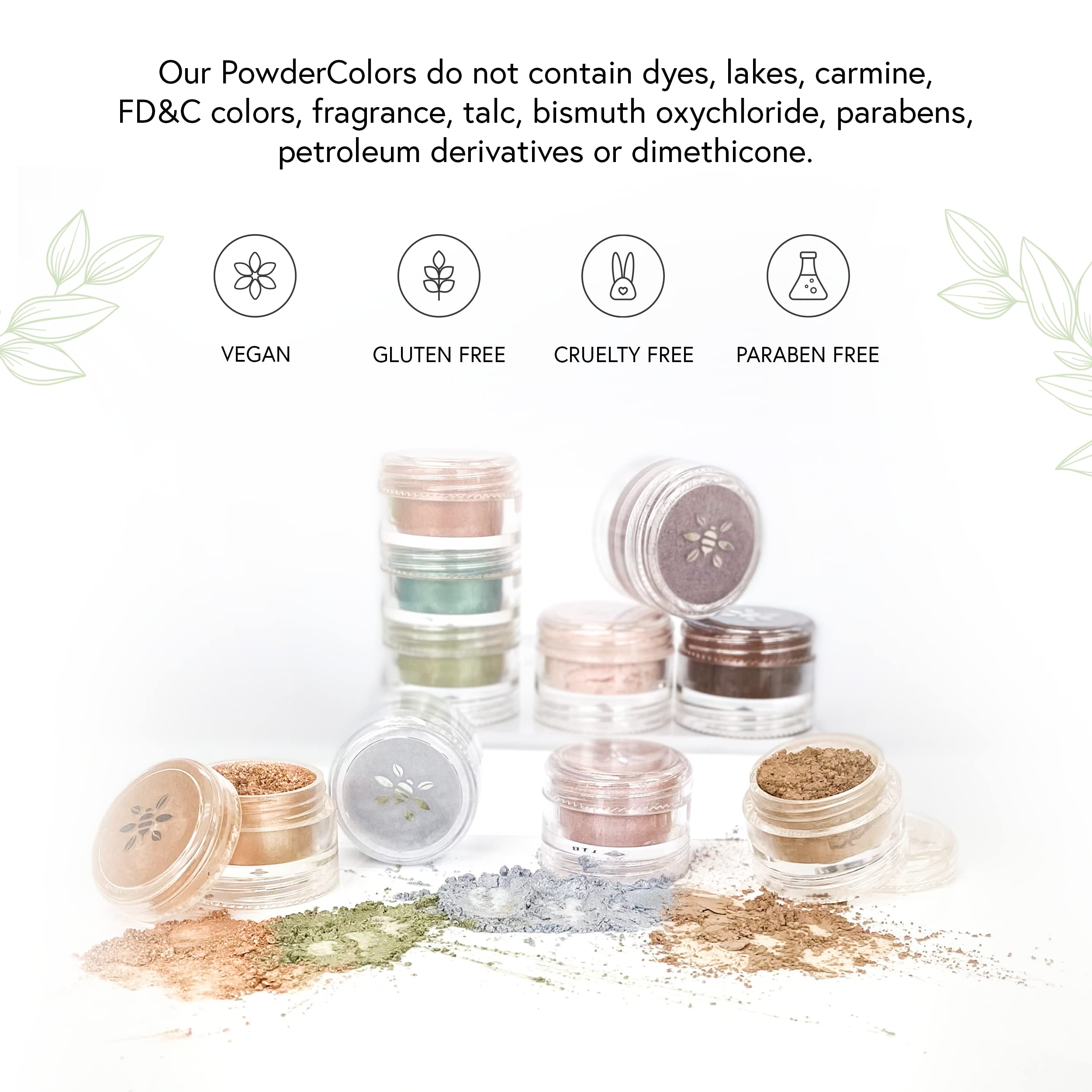 Honeybee Gardens PowderColors Mineral Eye Shadow in Sedona - Shimmery Bright Copper | Clean, Skin-Friendly & Portable 2g Makeup | Perfect for Everyday Wear & Special Occasions