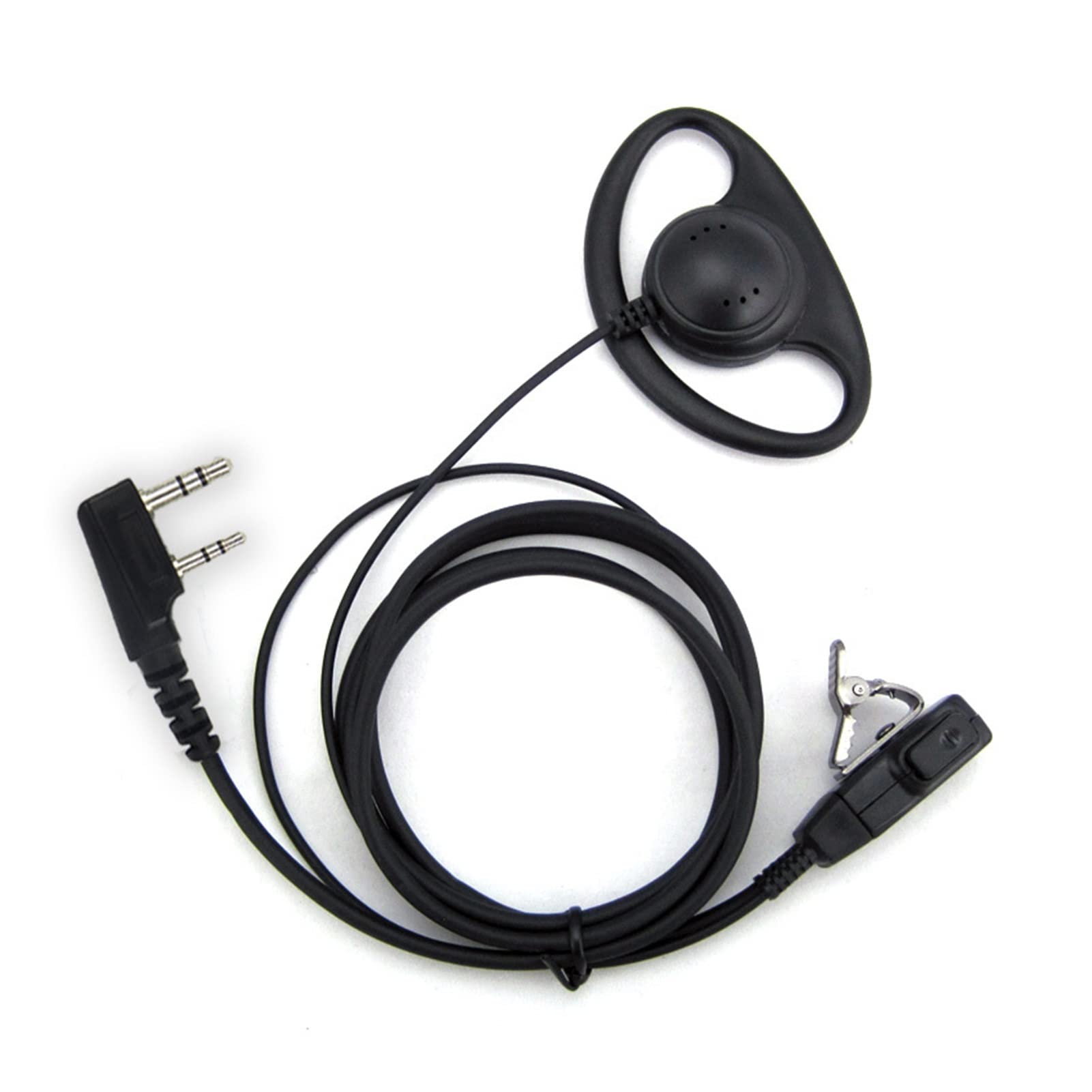 BMINO Clip Earpiece Headset with PTT Mic - Compatible with Baofeng UV-5RA Plus, UV-6R, UV-10R, UV-S9, BF-V9 Walkie Talkies - Two-Way Radio Communication for Outdoor, Hiking, Security & Emergency Use