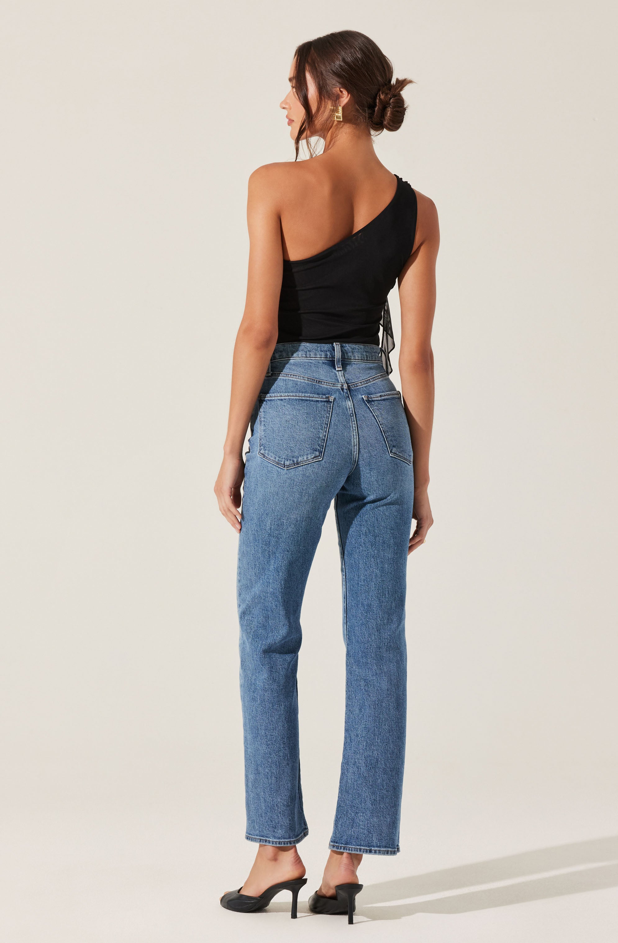 Elegant One Shoulder Ruffle Detail Blouse for Women - Perfect for Date Night, Cocktail Parties & Summer Outfits