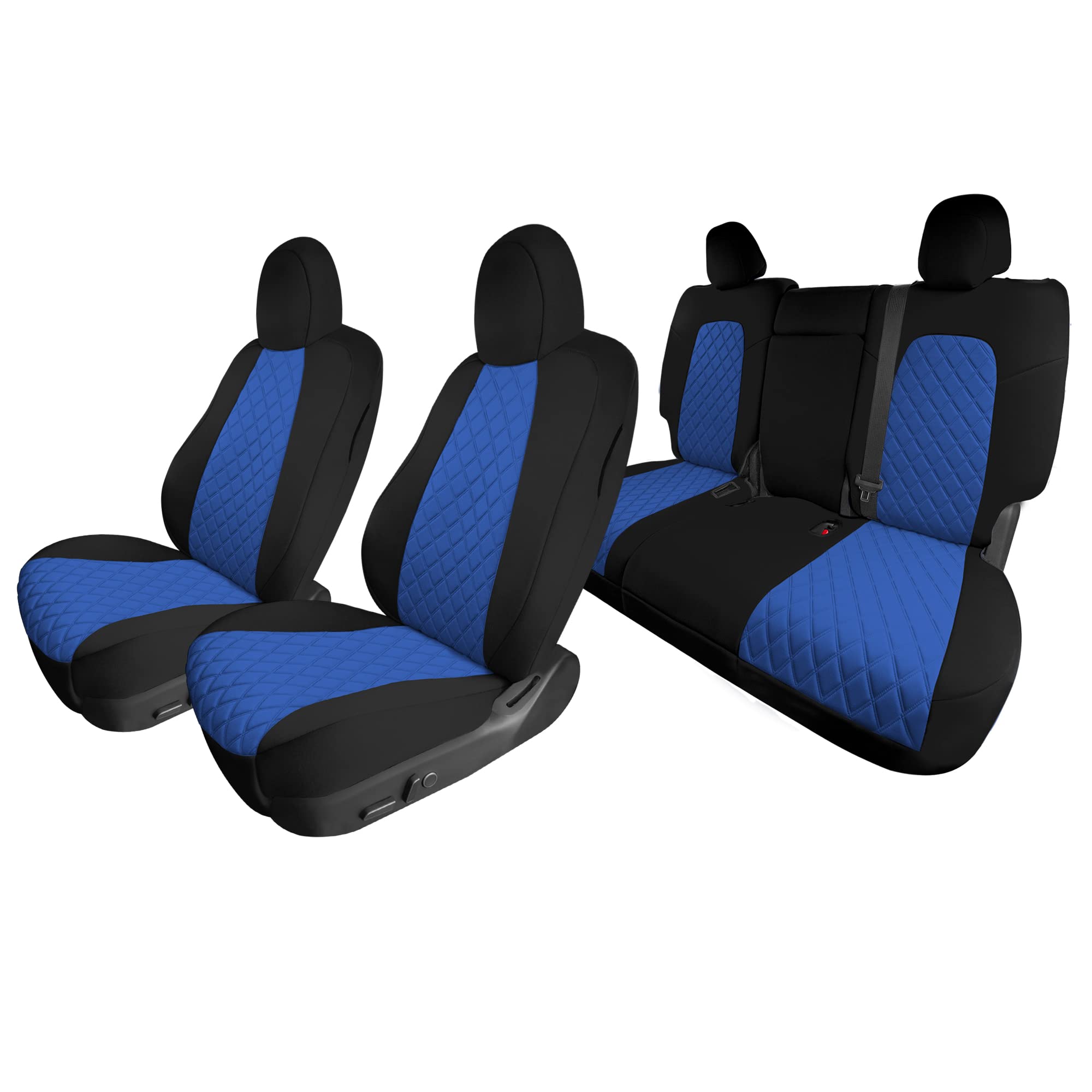 TLH Custom Fit Waterproof Seat Covers for Tesla Model Y 2020-2024 - Full Set Blue Automotive Interior Accessories | Perfect for Road Trips, Daily Commutes & Protecting Your Car Seats